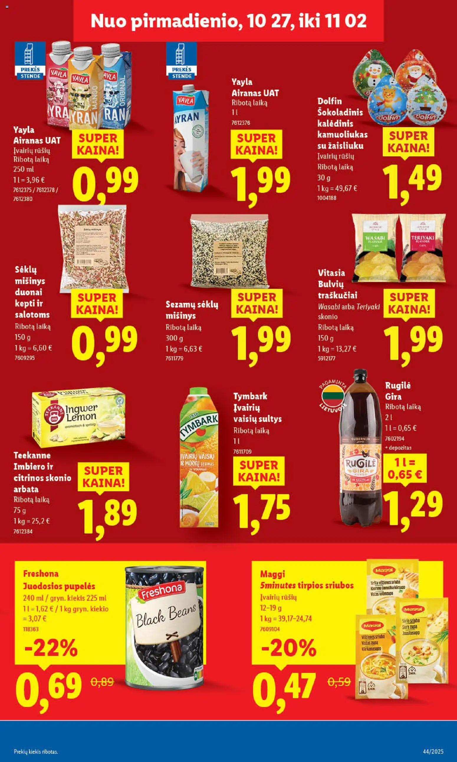 LIDL akcijos nuo 27.10.2025 | Puslapis: 41 | Prekių: Vištienos, Pupelės, Arbata, Traškučiai