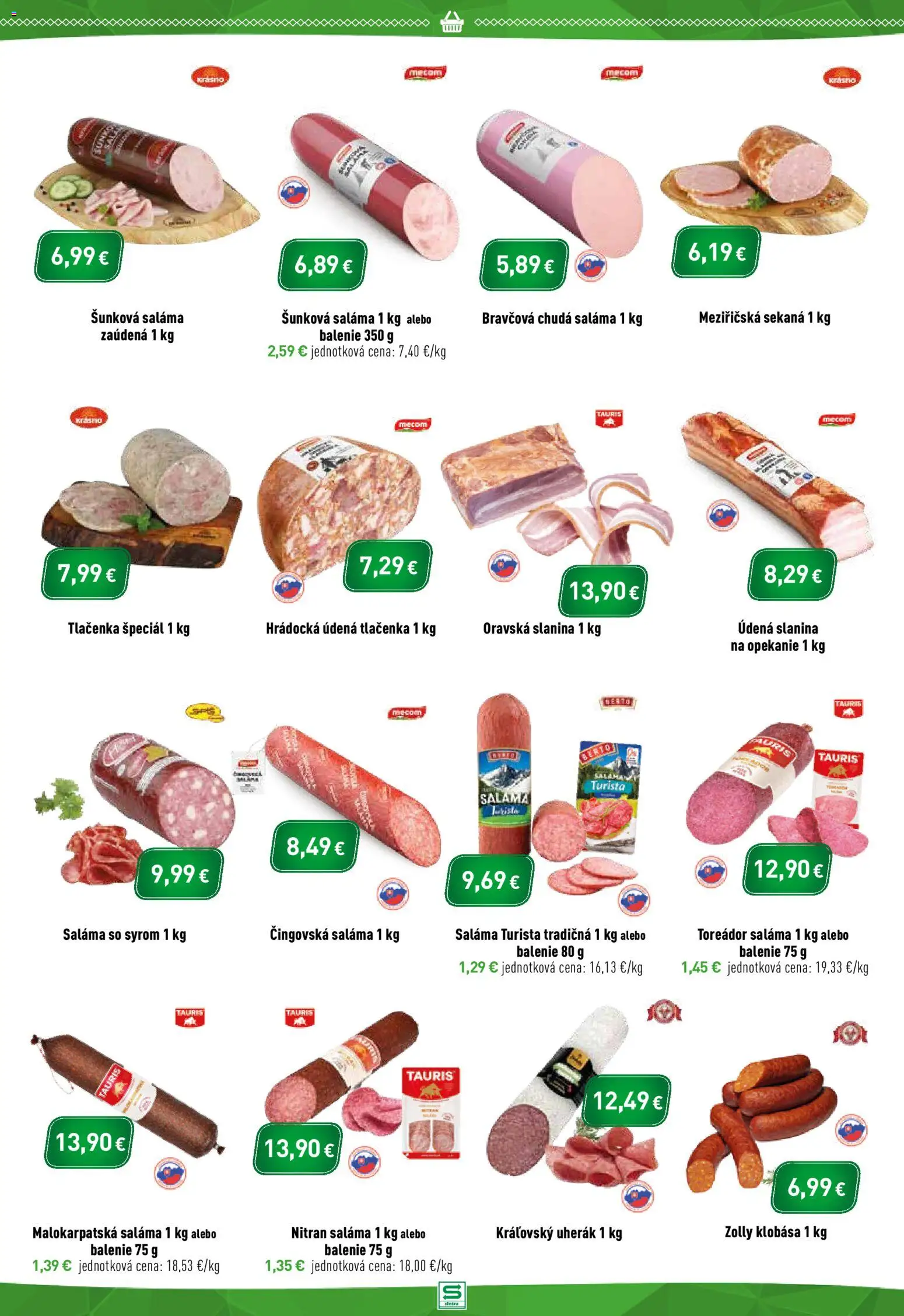 Nové Sintra akcie – leták je platný od 16.04.2026 | Strana: 3 | Produkty: Saláma, Slanina, Klobása
