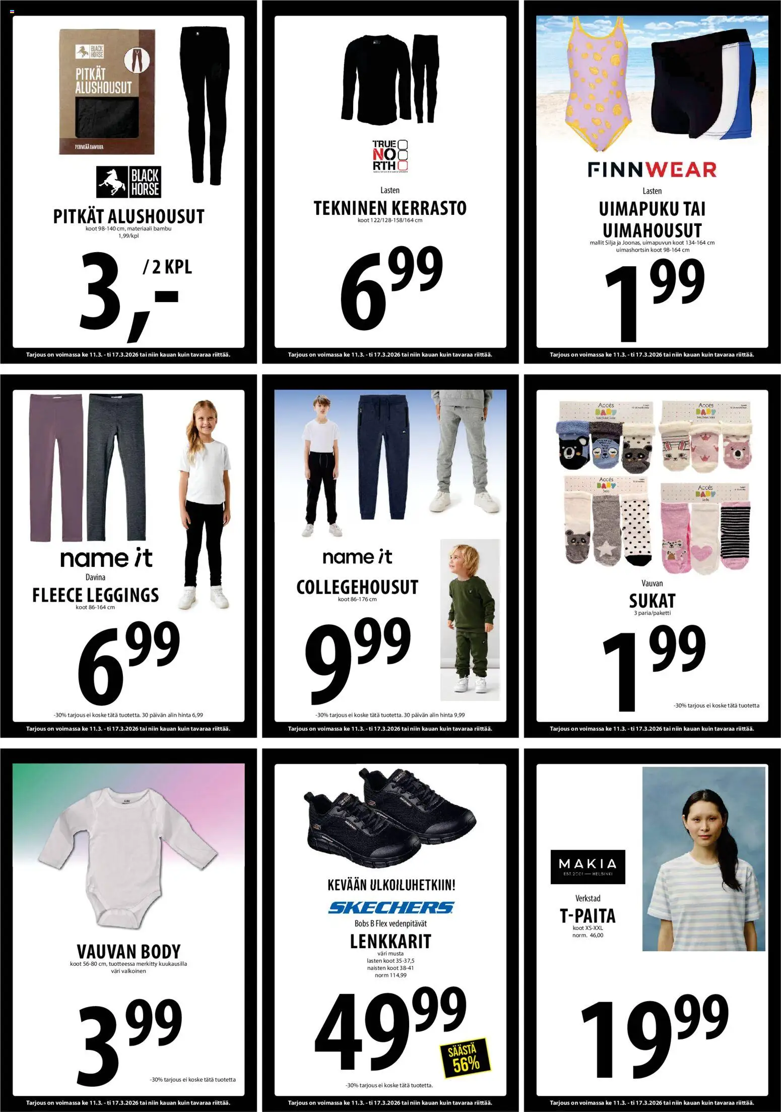 Tuuri tarjoukset – voimassa 11.03.2026 alkaen | Sivu: 18 | Tuotteet: Sukat, Uimapuku, Alushousut, Lenkkarit