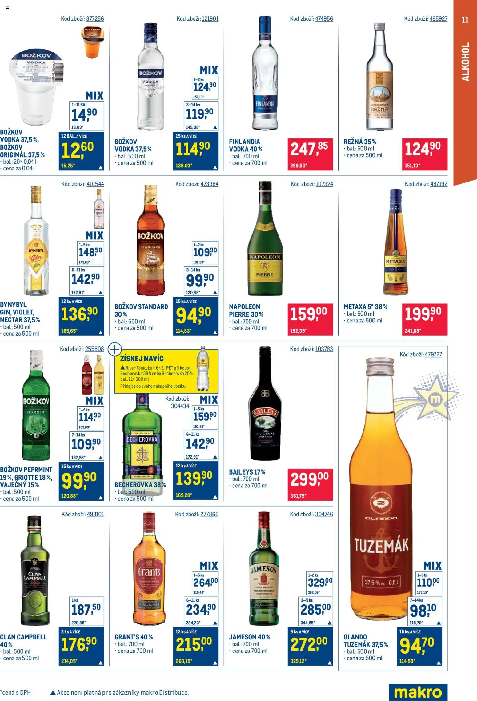 Makro leták - Maloobchod od 19.11.2025 | Strana: 11 | Produkty: Jameson, Becherovka, Tuzemák, Baileys