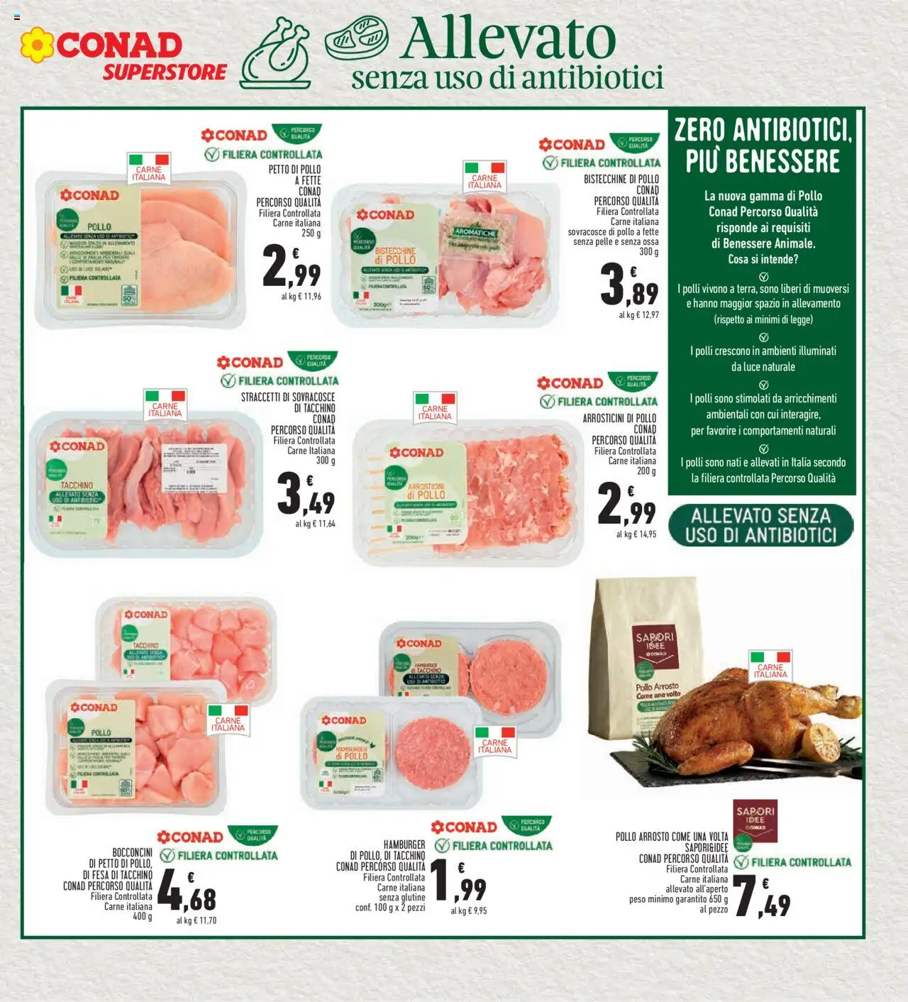 Volantino Conad del 11.09.2025 | Pagina: 9 | Prodotti: Petto di Pollo, Arrosto, Pollo, Arrosticini