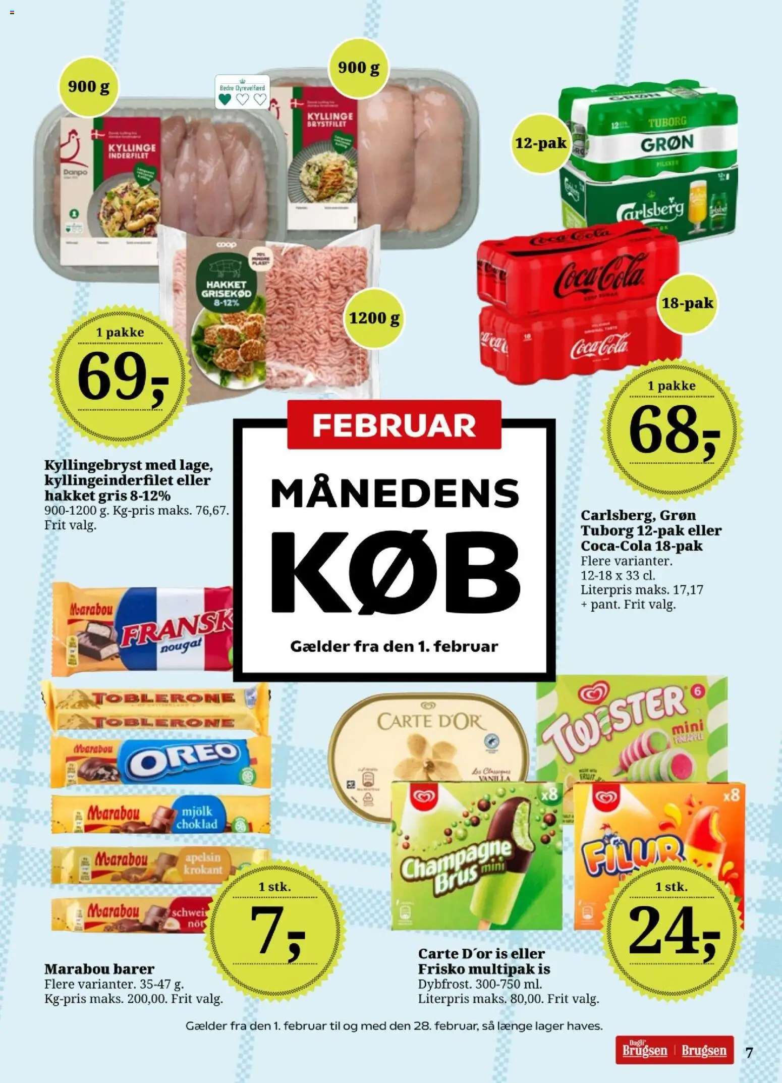 Dagli'Brugsen tilbudsavis – gyldig fra 30.01.2026 | Side: 7 | Produkter: Is, Cola, Nougat, Oreo
