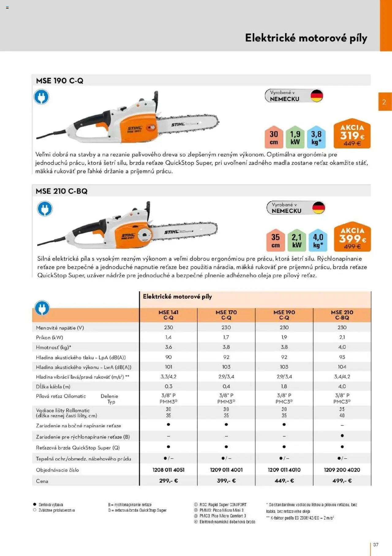 Nové STIHL akcie – leták je platný od 01.04.2025 | Strana: 37 | Produkty: Píla, Elektrická píla