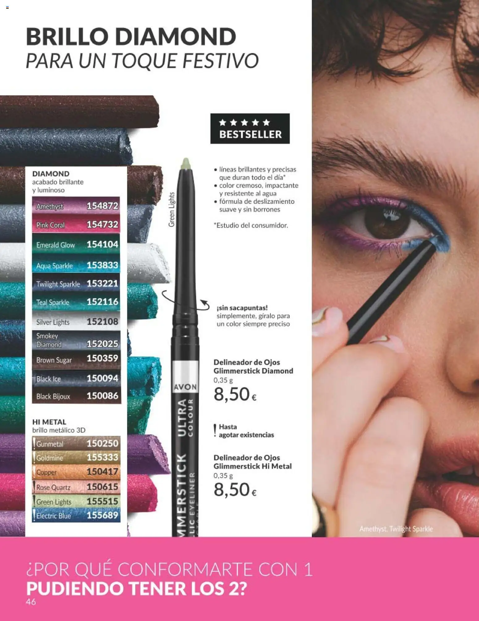 Catálogo AVON campaña 3 │ válido desde el 01.03.2026 | Página: 46 | Productos: Delineador de ojos, Delineador, Sacapuntas