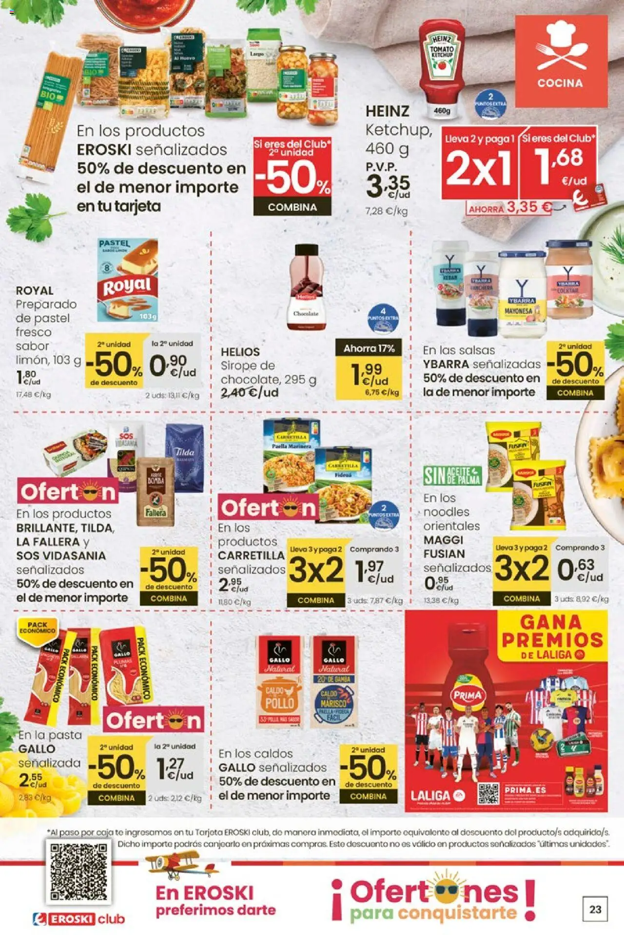 Eroski - Ofertones para conquistarte │ válido desde el 12.06.2025 | Página: 23 | Productos: Pasta, Té, Οθόνη προβολής, Caja