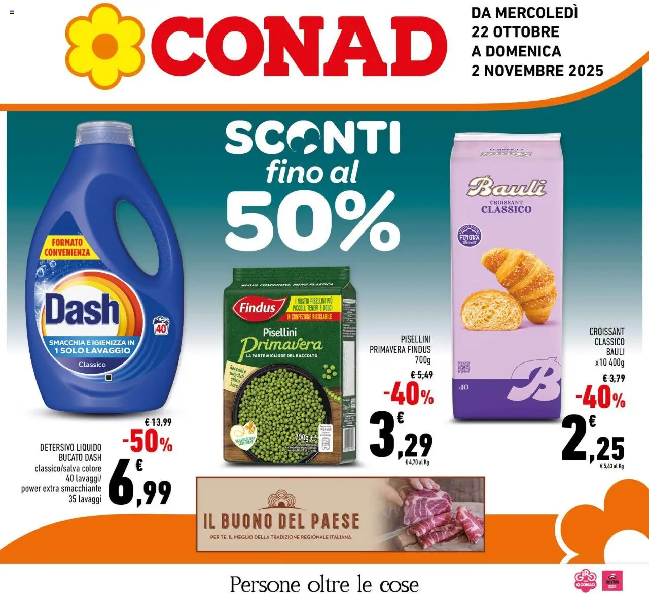 Volantino Conad del 22.10.2025 | Pagina: 1 | Prodotti: Uova, Croissant