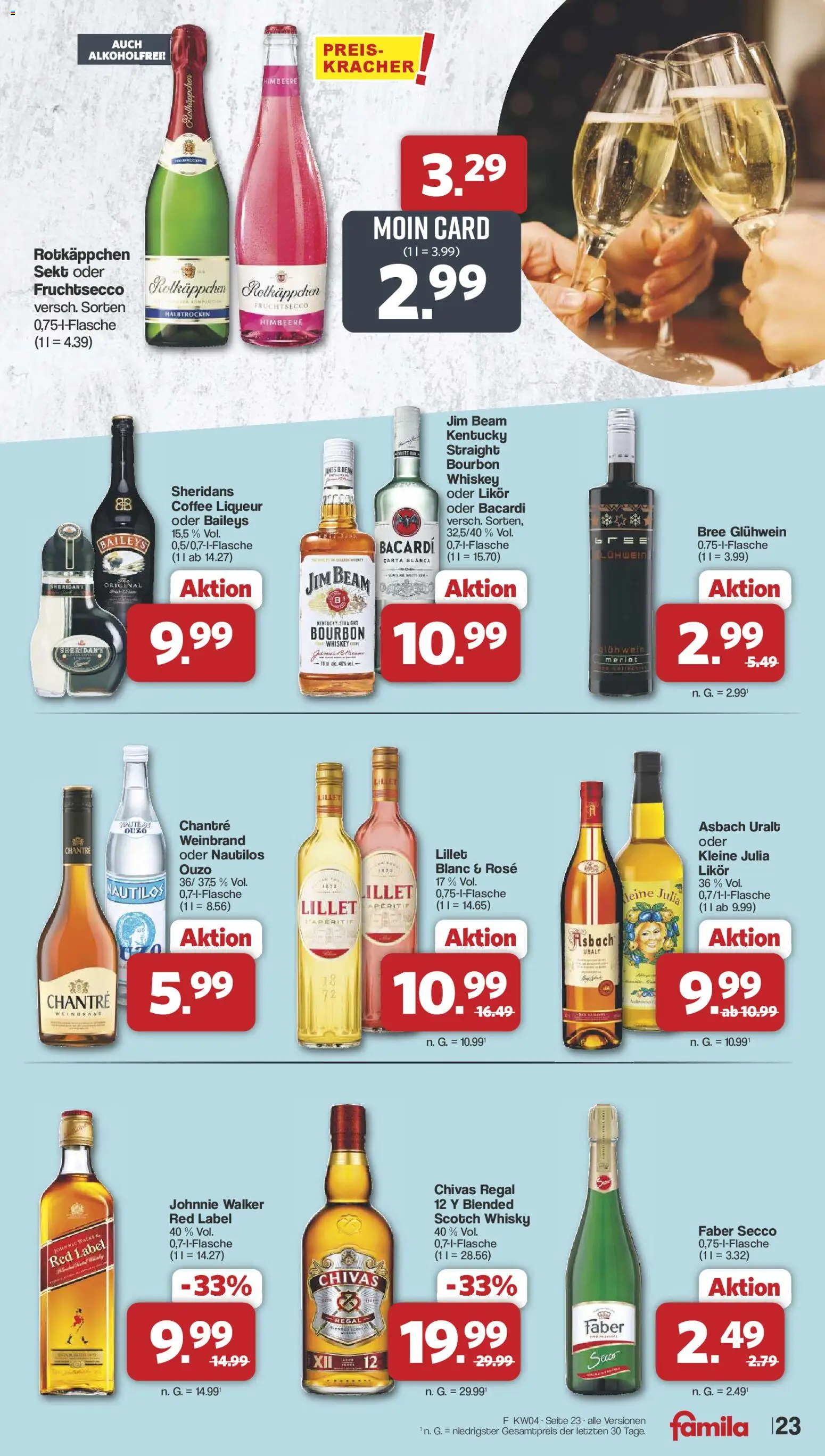 Famila Nordwest Prospekt 	 – gültig ab 19.01.2026 | Seite: 23 | Produkte: Whisky, Fruchtsecco, Rotkäppchen, Whiskey