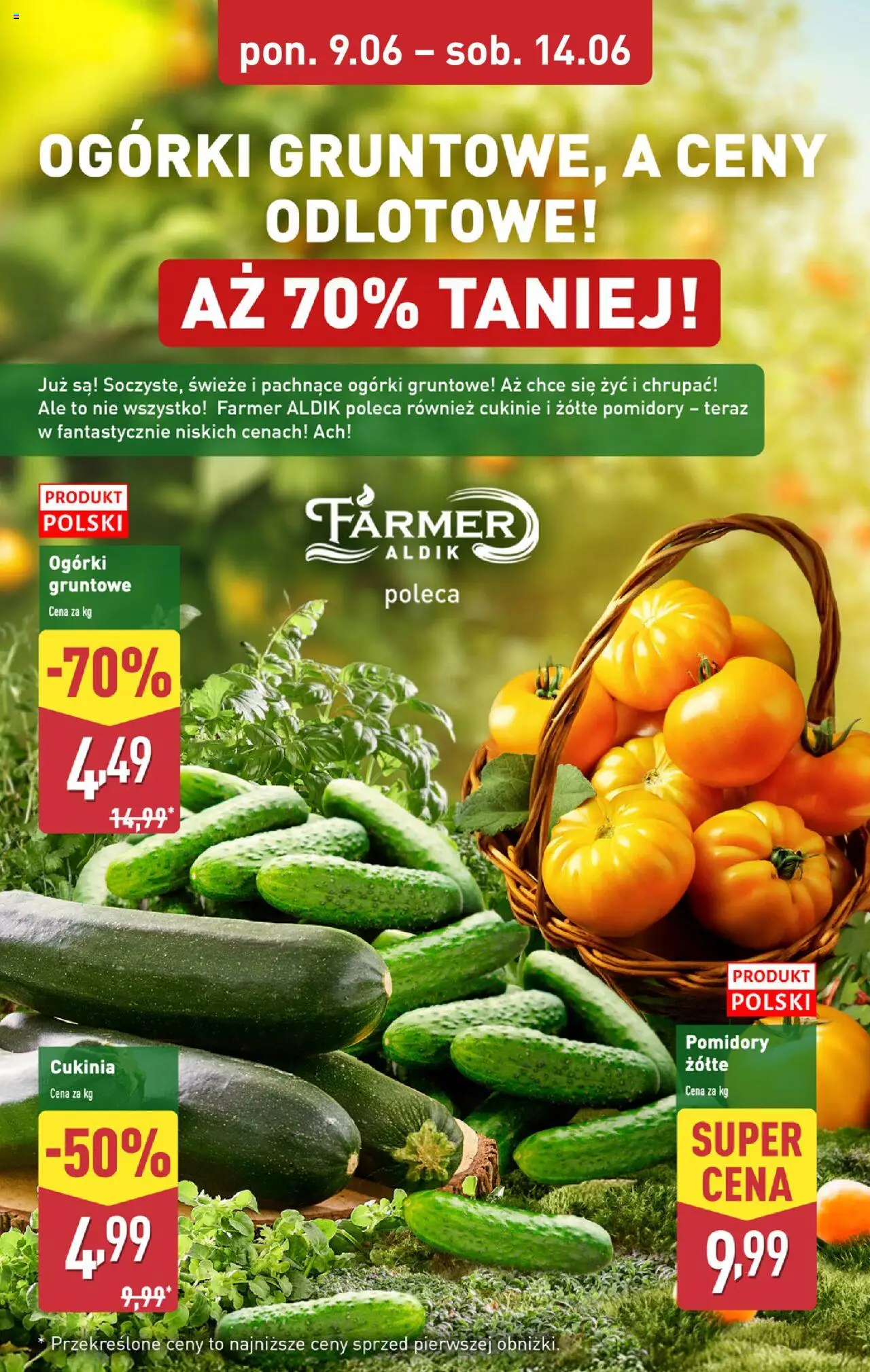 Aldi Gazetka od 09.06.2025 | Strona: 4 | Produkty: Cukinia, Pomidory, Ogórki, Ogórki gruntowe