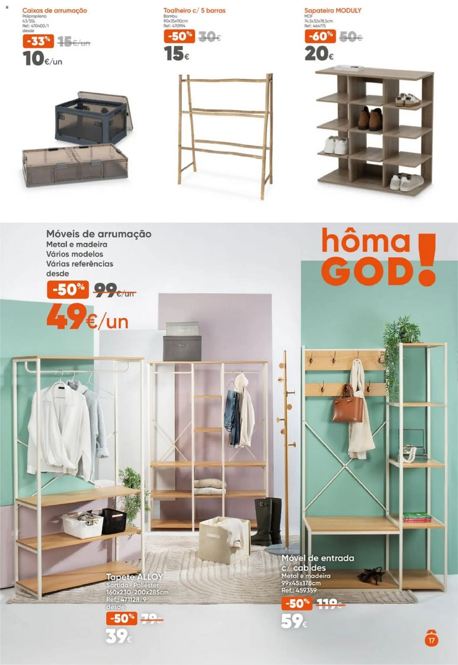 Hôma Catálogo │ válido de 09.01.2026 | Página: 17 | Produtos: Cabides, Tapete, Sapateira