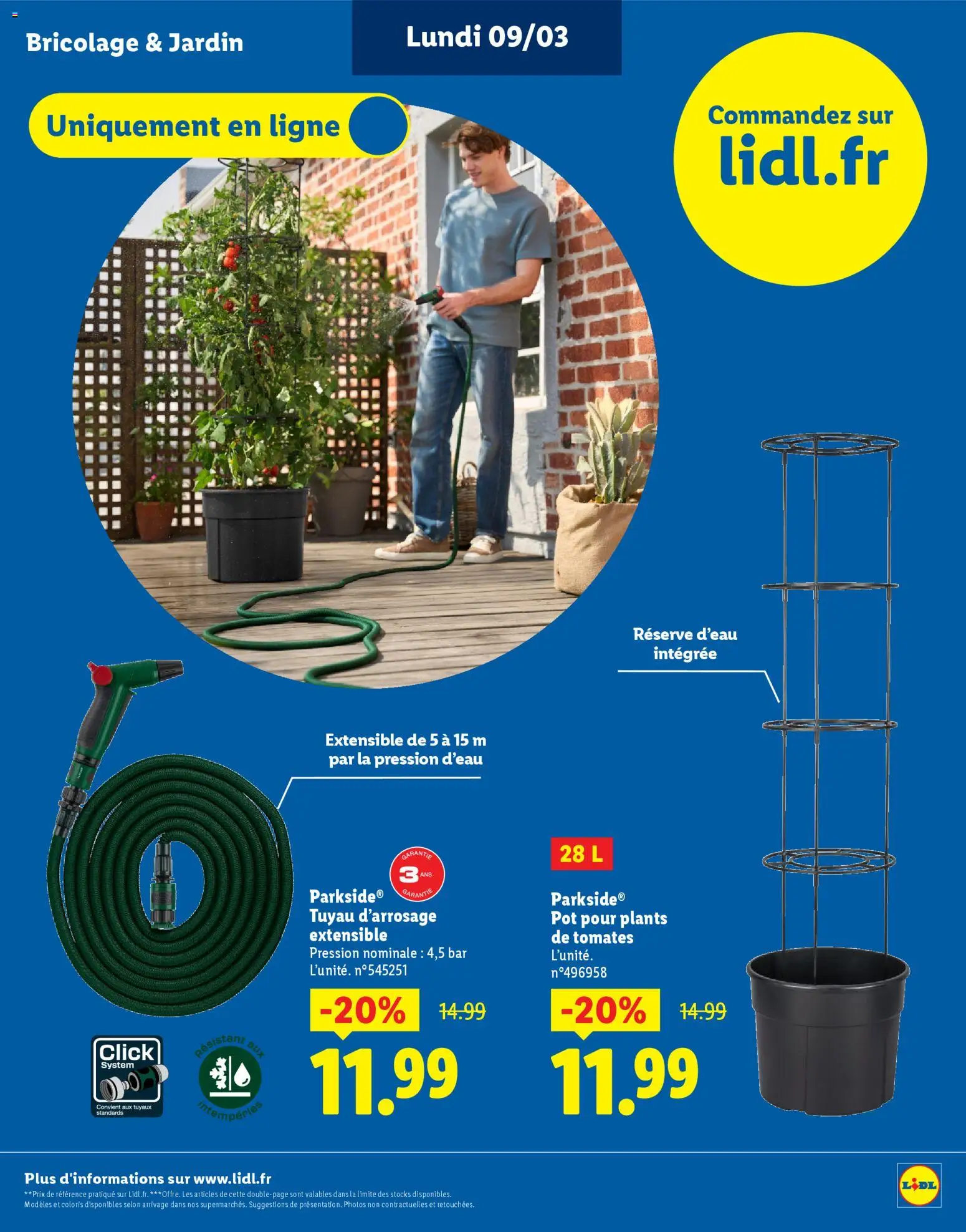 {H1} | Page: 19 | Produits: Tuyau d'arrosage extensible, Plants de tomates, Tuyau d’arrosage, Tomates