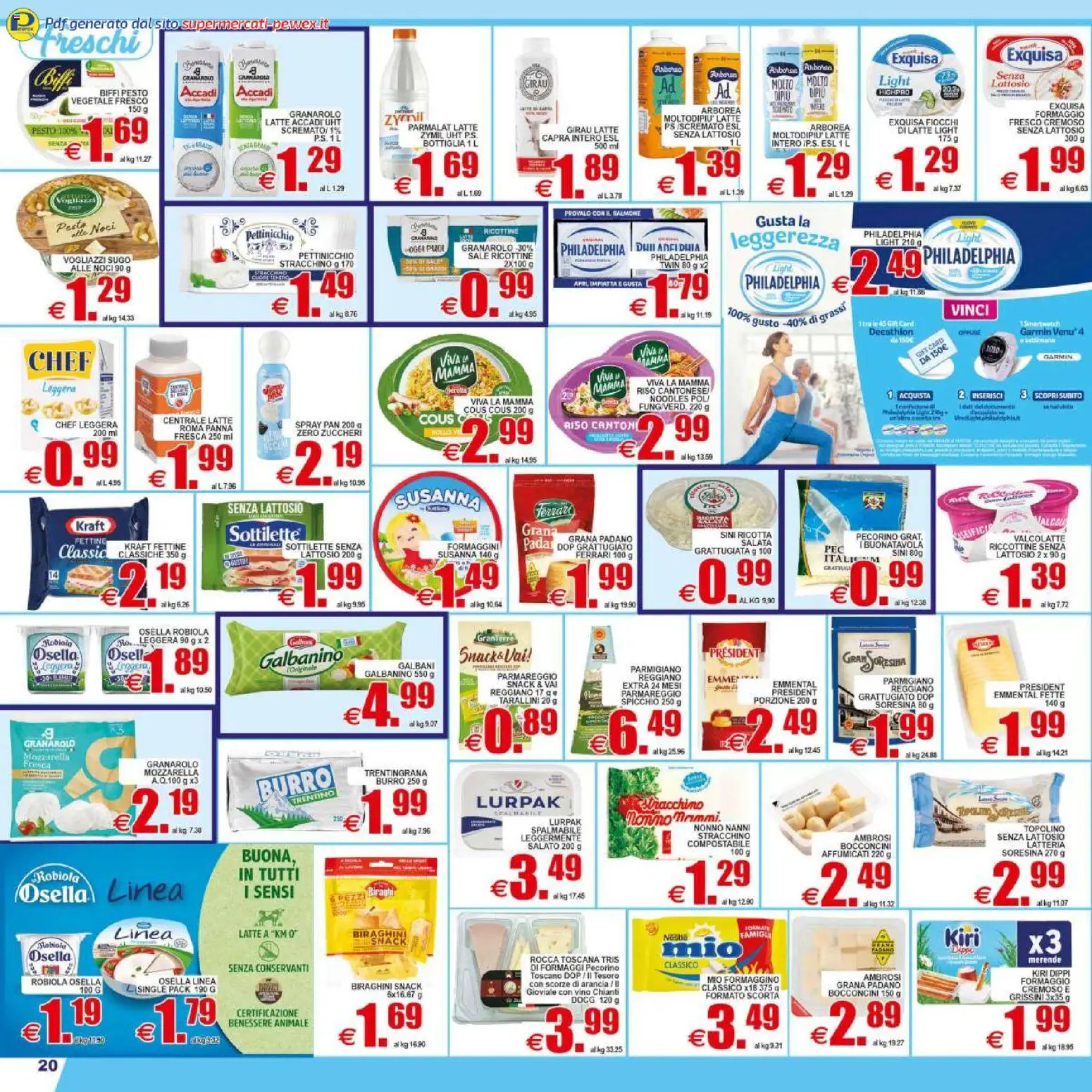 Volantino Pewex del 29.04.2026 | Pagina: 20 | Prodotti: Mozzarella, Vino, Arancia, Parmigiano