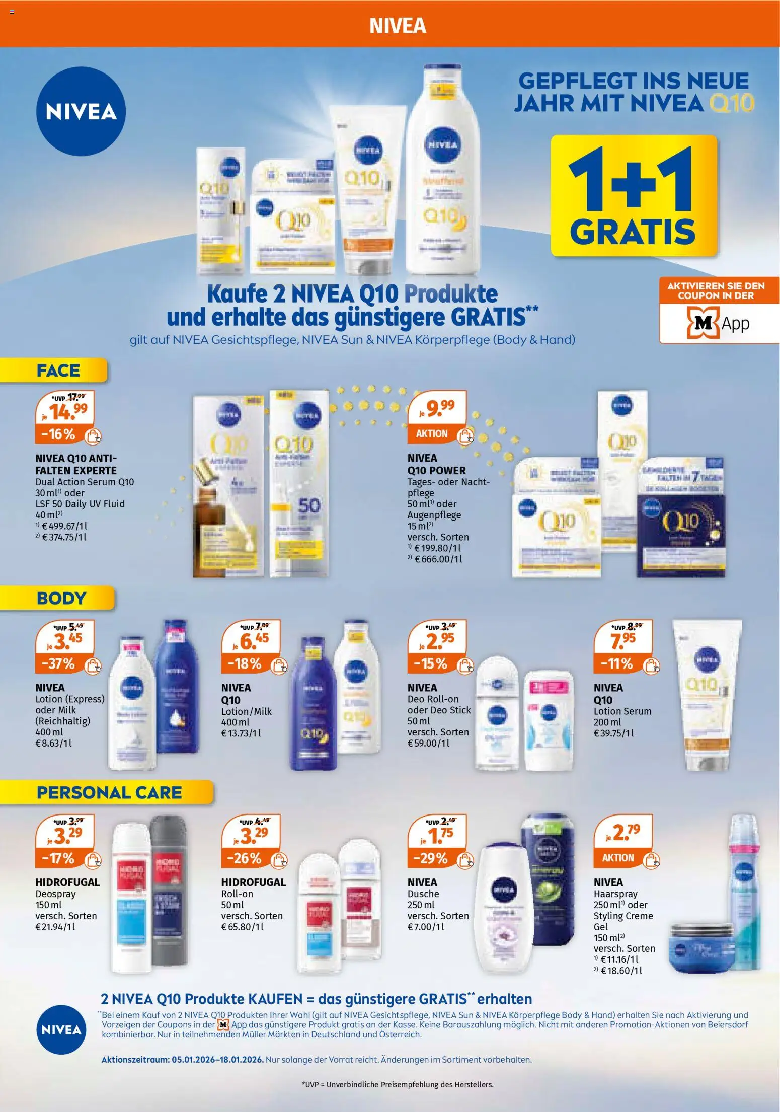 Müller Prospekt 	 – gültig ab 05.01.2026 | Seite: 18 | Produkte: Dusche, Creme, Deodorant, Deo Stick