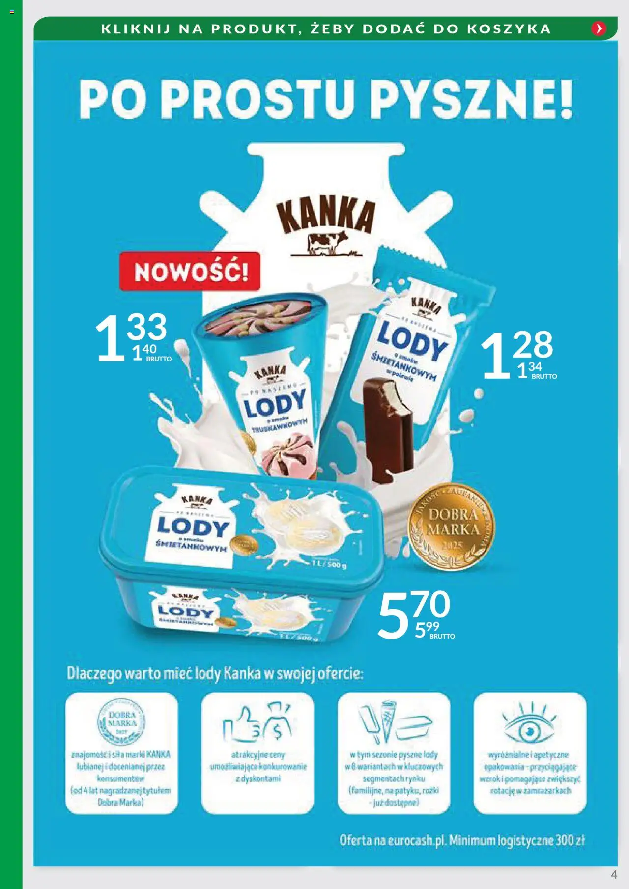 Eurocash Gazetka - Oferta Południe od 07.09.2025 | Strona: 4 | Produkty: Ledy, Lody