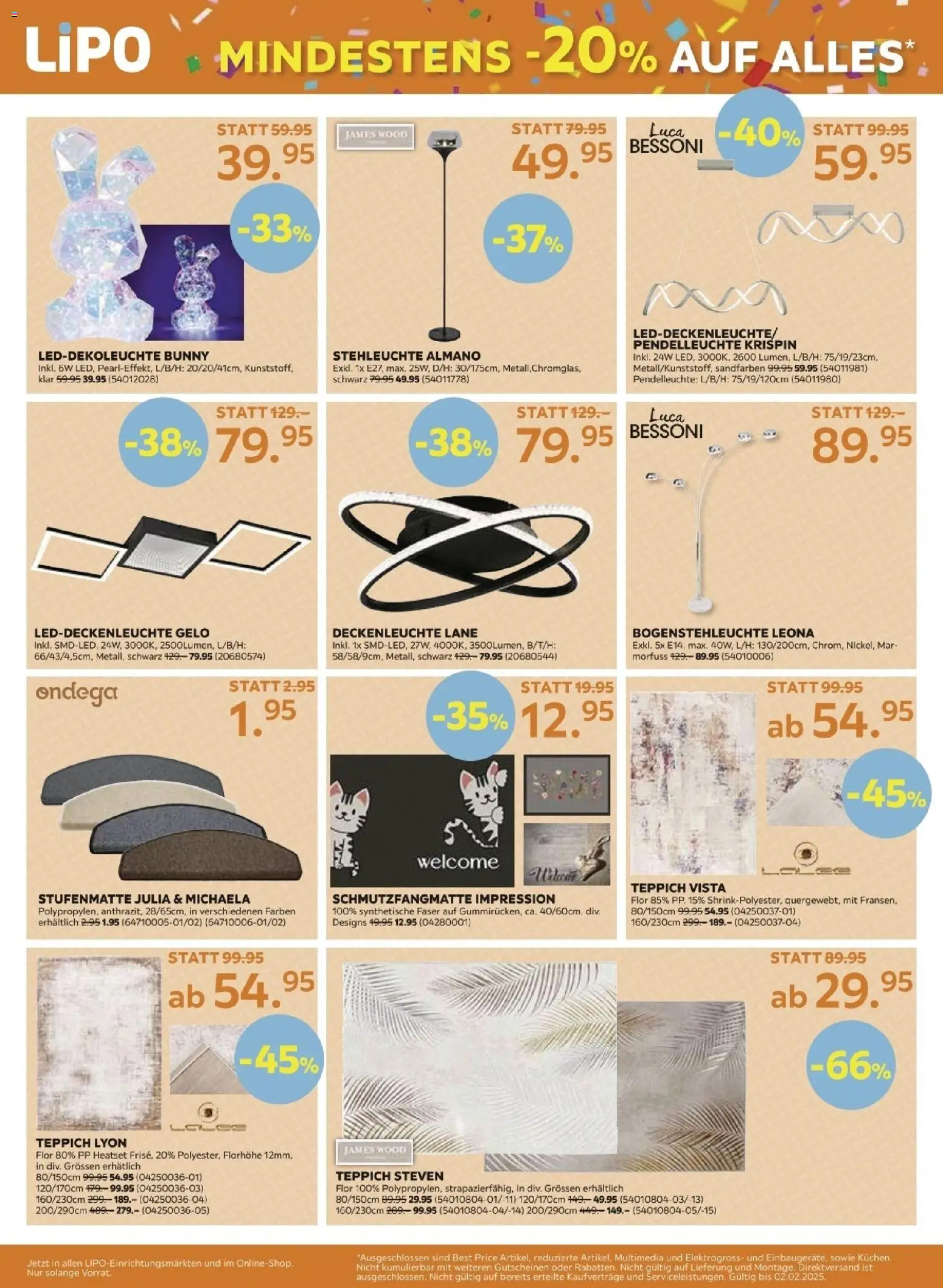 Lipo Aktionen – gültig ab 20.01.2026 | Seite: 10 | Produkte: Schmutzfangmatte, Teppich, Stufenmatte