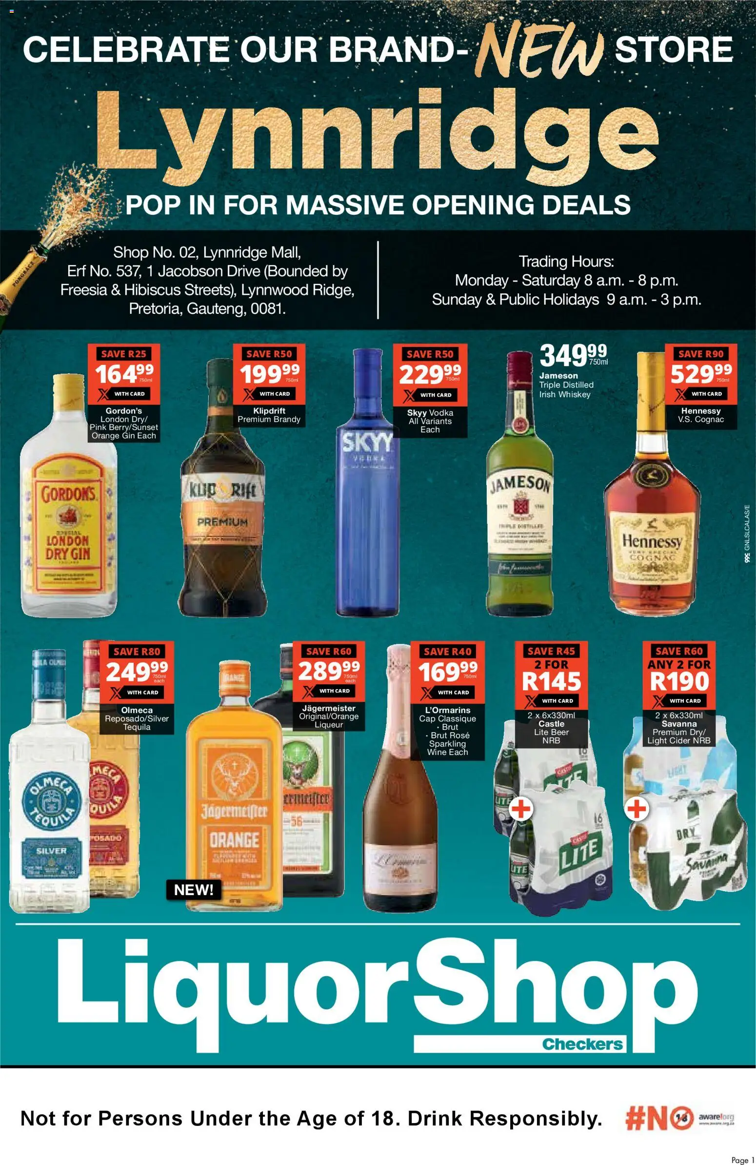 New Checkers catalogue – valid from 06.11.2025 | Page: 1 | Products: Cap, Brandy, Vodka, Whiskey