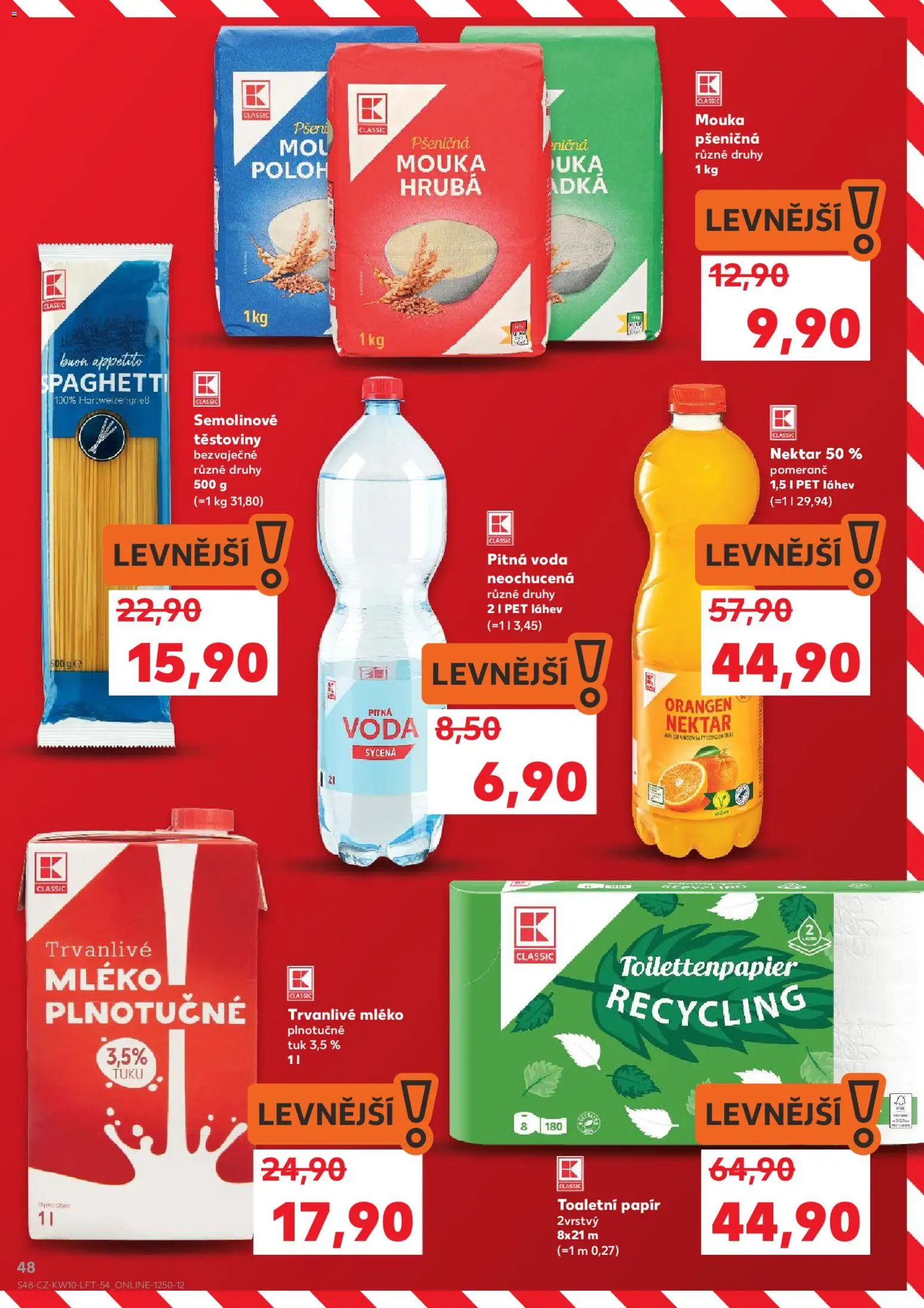 Kaufland leták od 04.03.2026 | Strana: 48 | Produkty: Mléko, Těstoviny, Toaletní papír, Mouka
