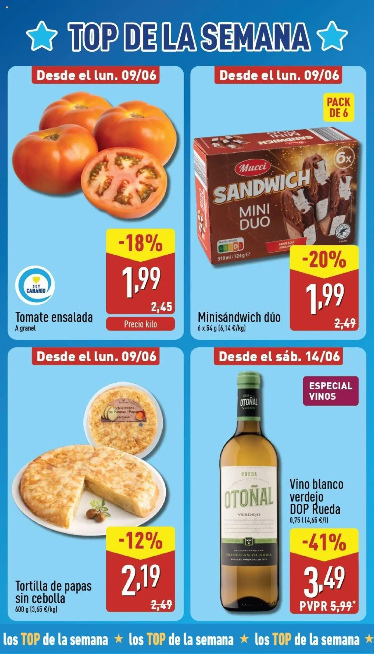 Aldi folleto Canarias │ válido desde el 09.06.2025 | Página: 2 | Productos: Vino, Ensalada, Παγωμένο τσάι