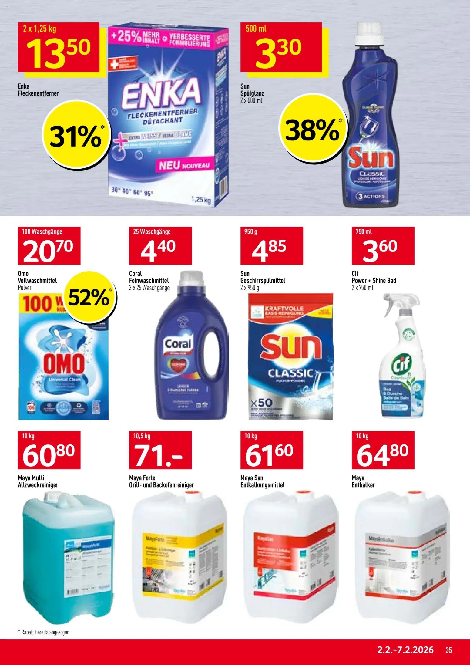 Prodega Aktionen – gültig ab 02.02.2026 | Seite: 35 | Produkte: Bad, Geschirrspülmittel, Fleckenentferner, Grill