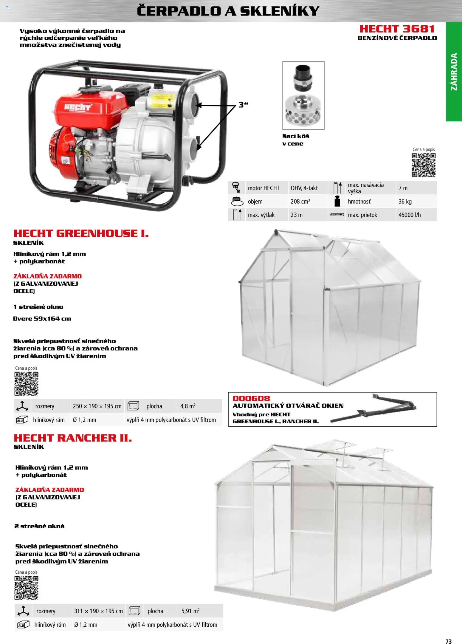 Nové Hecht akcie – leták je platný od 30.10.2025 | Strana: 73 | Produkty: Čerpadlo, Rám, Dvere