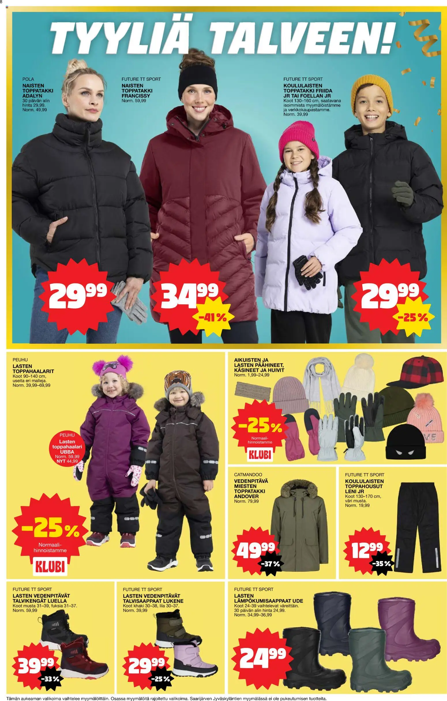 Tokmanni tarjoukset – voimassa 27.10.2025 alkaen | Sivu: 8 | Tuotteet: Talvikengät, Käsineet, Toppatakki