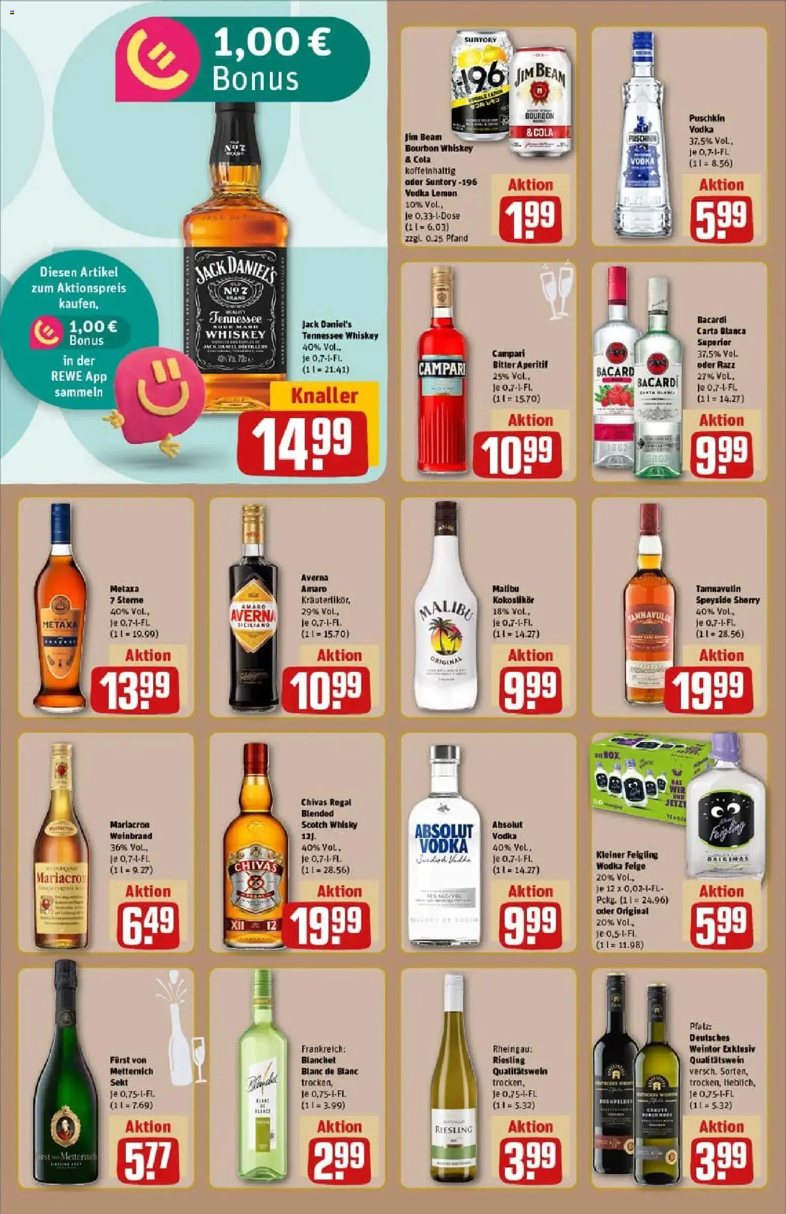 Rewe prospekt Erlensee	 – gültig ab 22.12.2025 | Seite: 16 | Produkte: Whisky, Furst von metternich, Kleiner feigling, Vodka