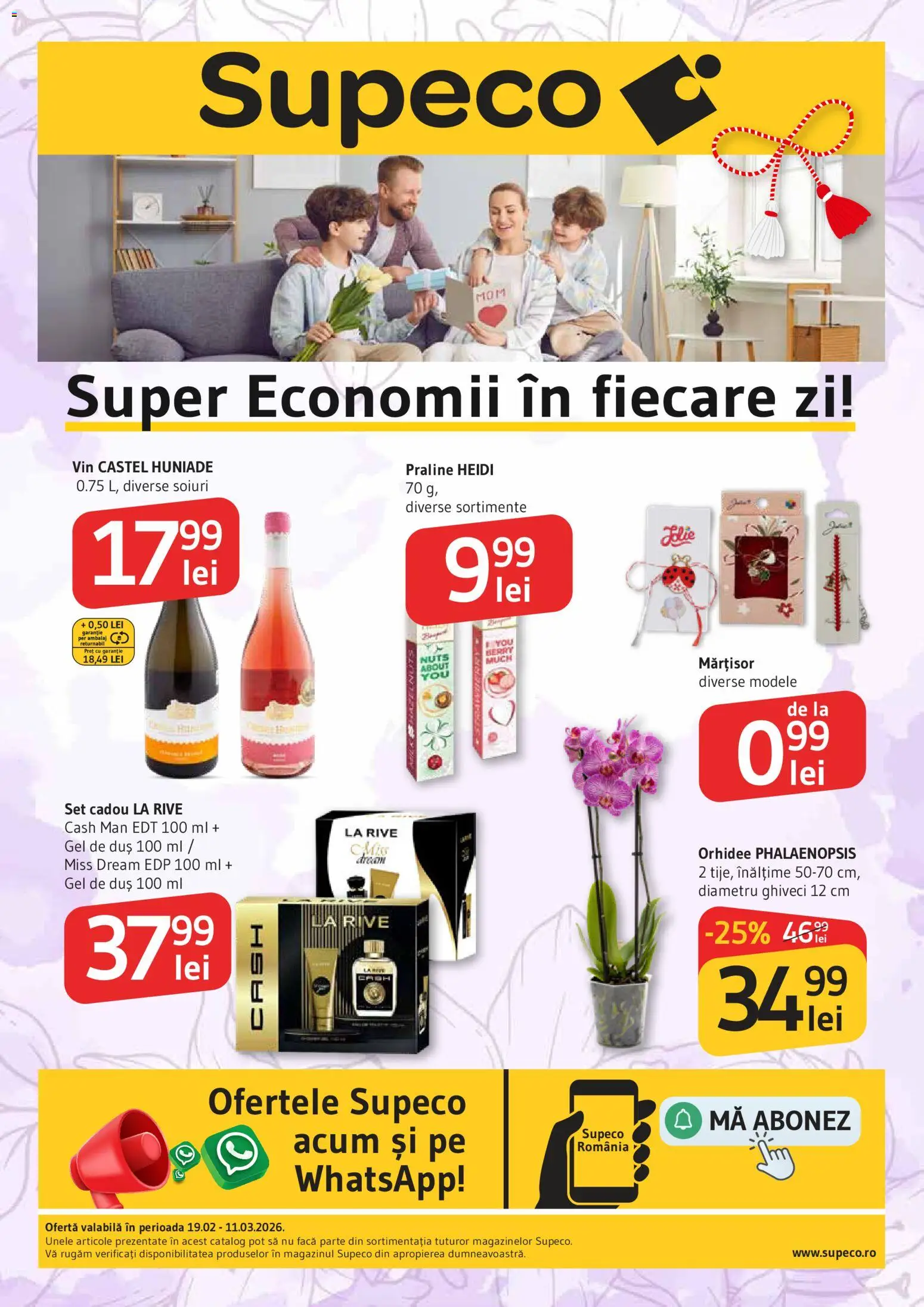 Noul catalog Supeco – valabil de la 19.02.2026 | Pagină: 1 | Produse: Orhidee, Ghiveci, Praline, Vin