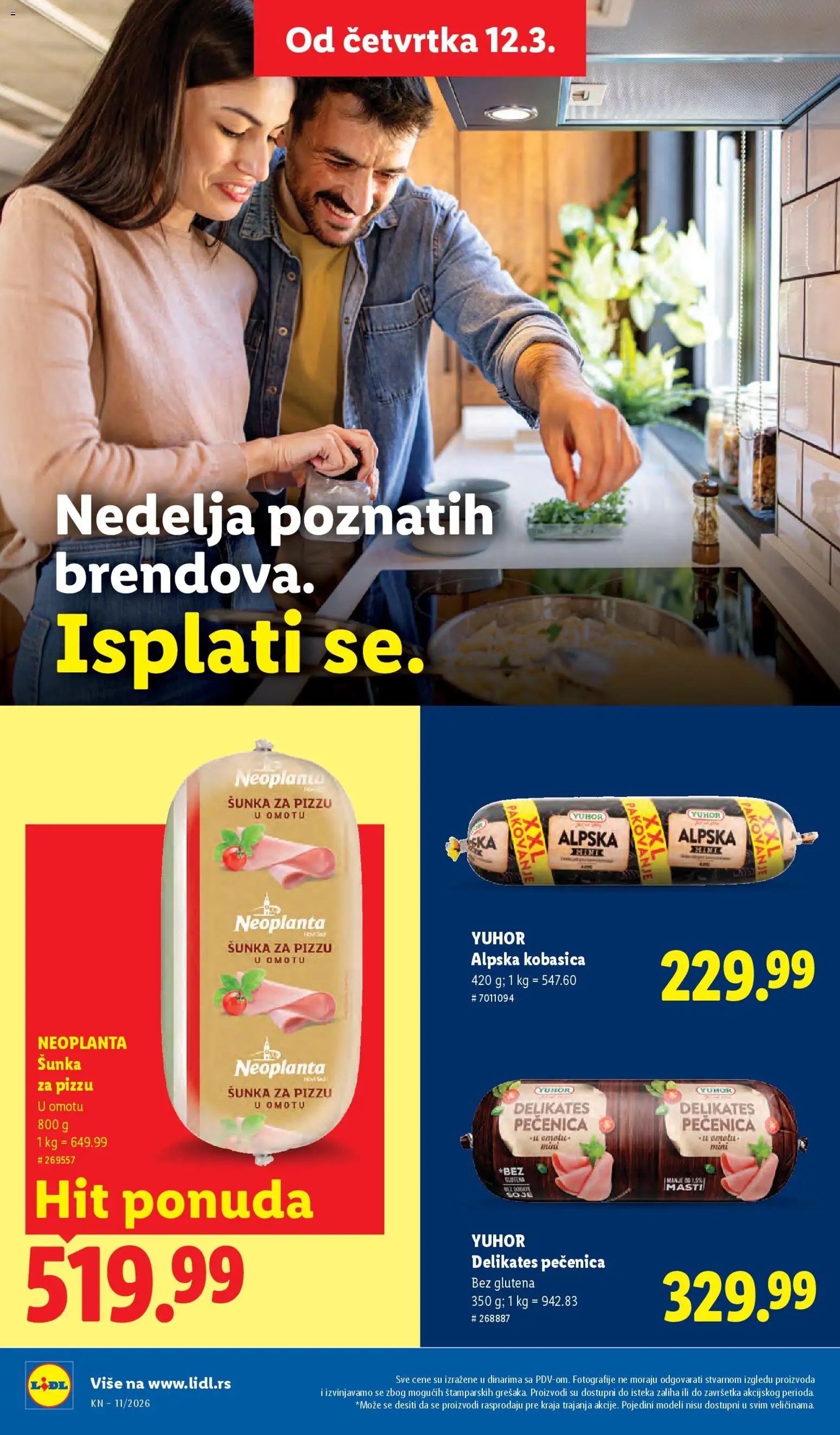 Lidl katalog - važi od 12.03.2026 | Strana: 24 | Proizvode: Pakovanje, Šunka, Kobasica, Pečenica