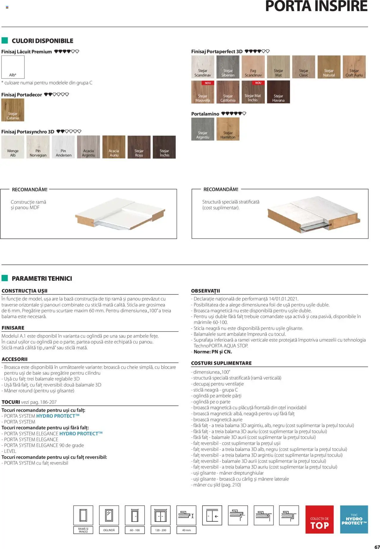 Noul catalog Proges – valabil de la 01.05.2025 | Pagină: 67 | Produse: Mâner, Oglindă, Traverse, Ușă