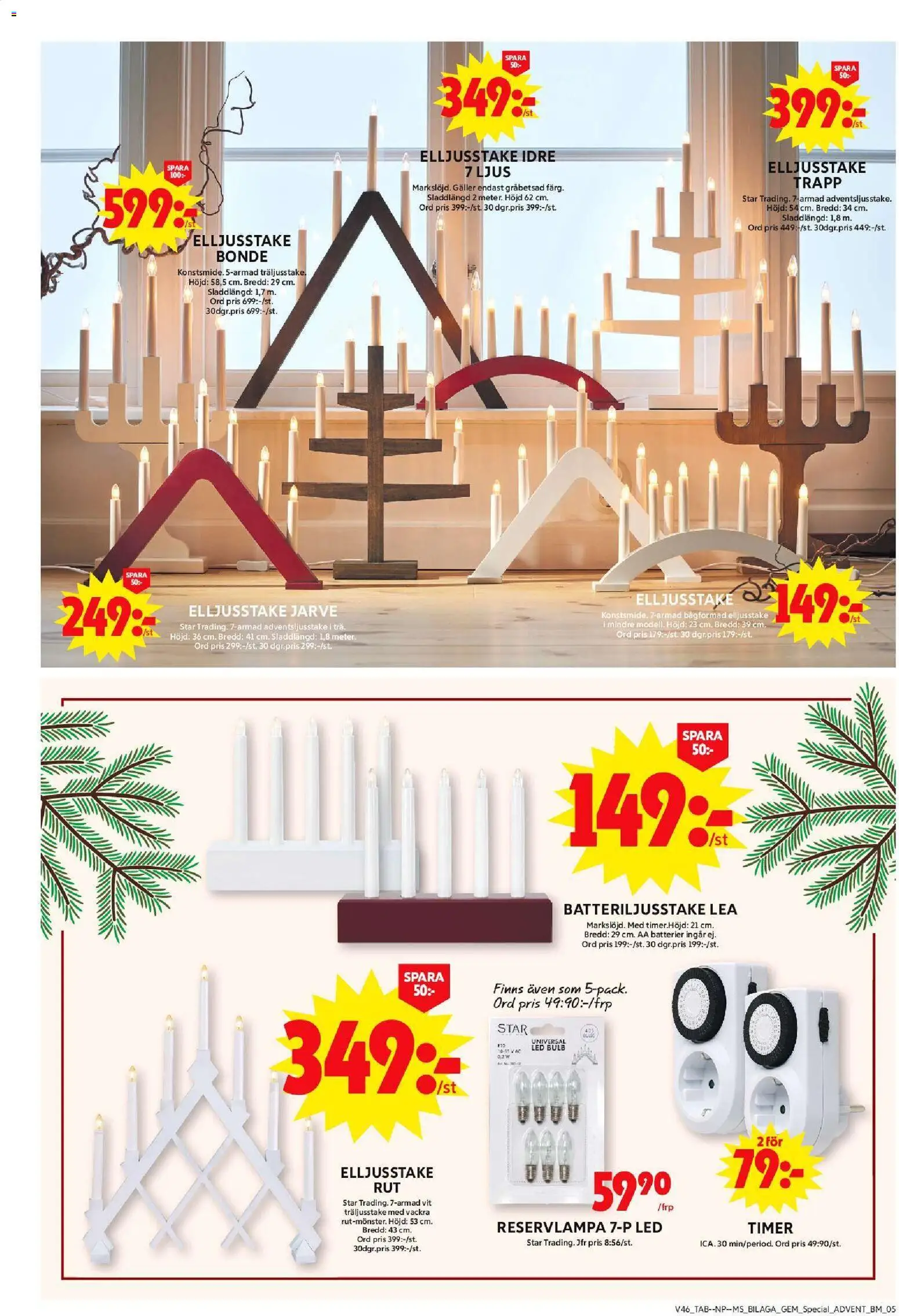 ICA Maxi reklamblad aktuell från 10.11.2025 | Sida: 15 | Produkter: Batterier, Galler, Ljus