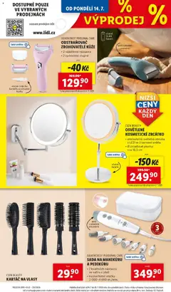 Lidl leták - Spotřební zboží od 14.07.2025 | Strana: 14 | Produkty: Kosmetické zrcátko, Kartáč na vlasy, Cien, LED