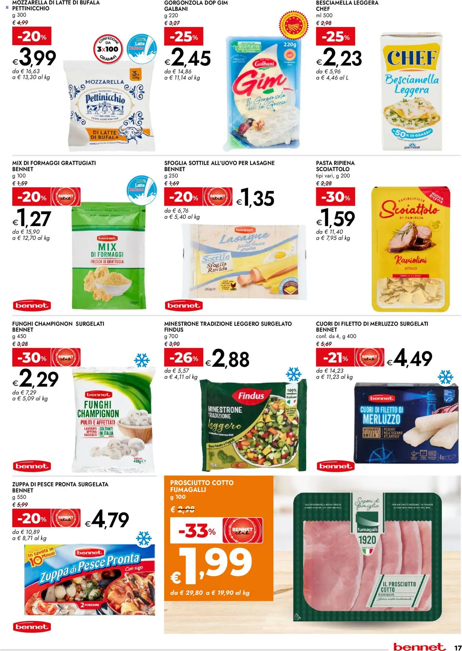 Volantino bennet del 19.02.2026 | Pagina: 17 | Prodotti: Patate, Verdure, Prosciutto, Funghi