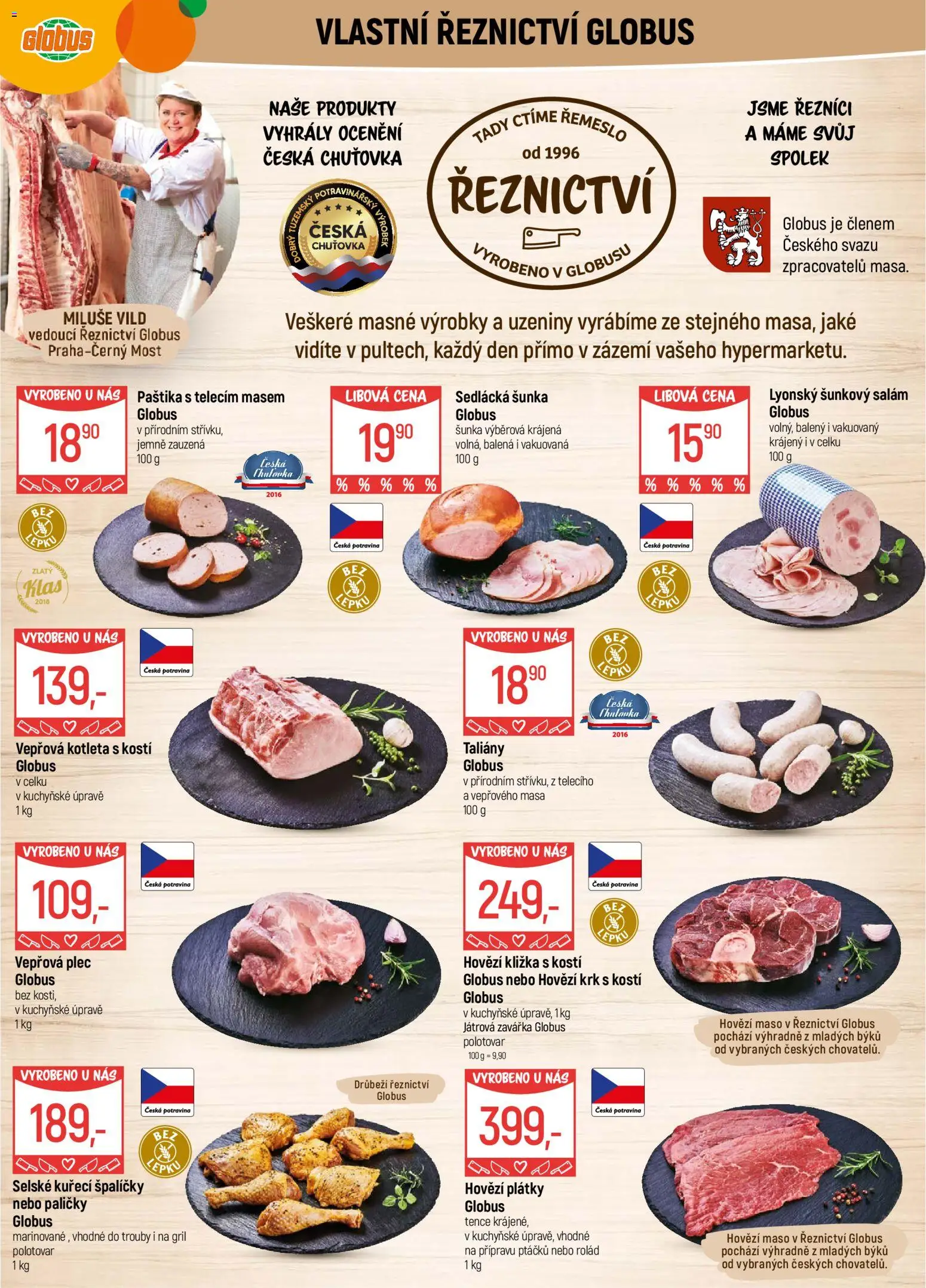 Globus leták - Praha Černý Most od 18.02.2026 | Strana: 5 | Produkty: Globus, Salám, Šunkový salám, Vepřová plec