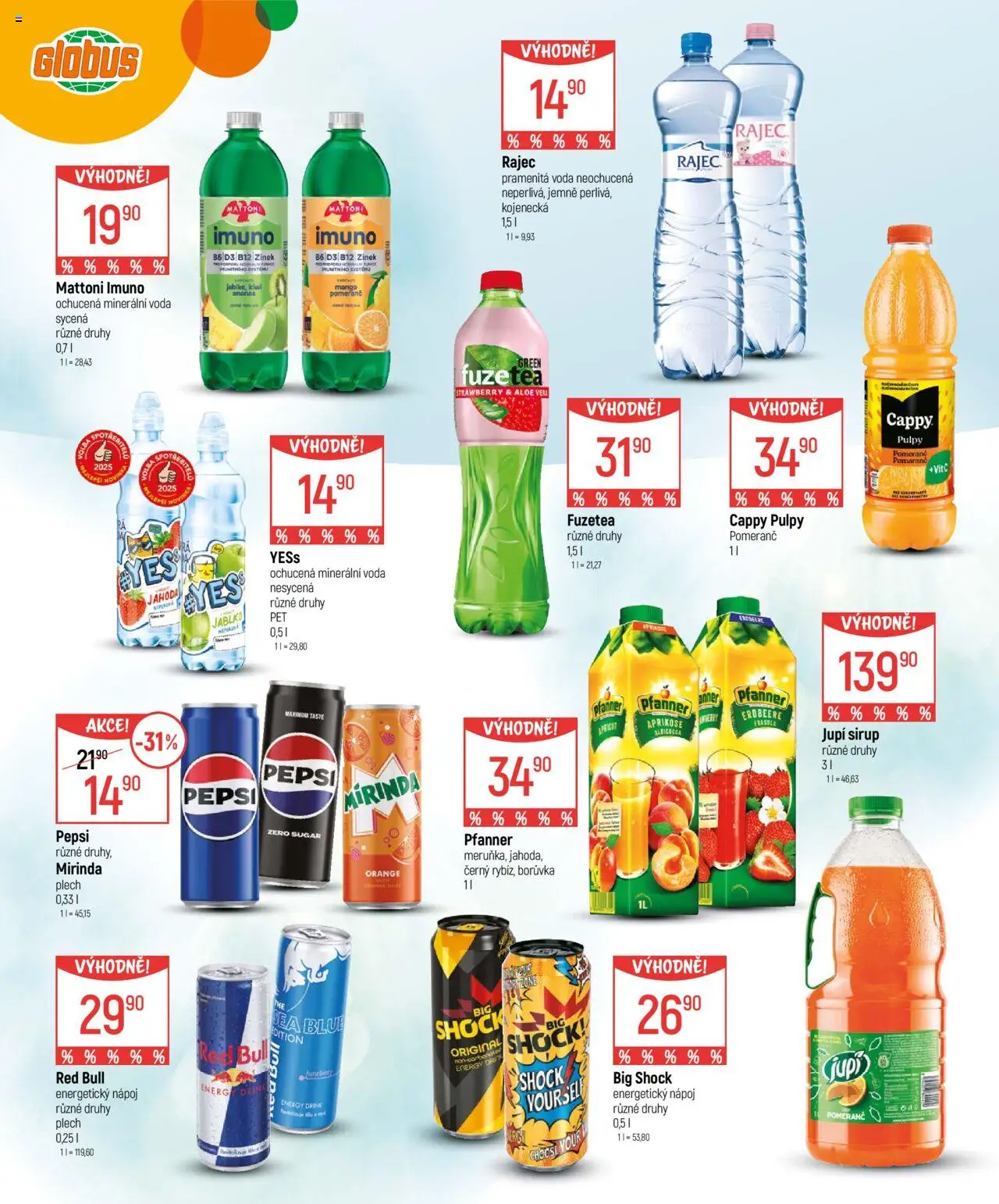 Globus leták - Chutě podzimu od 24.09.2025 | Strana: 10 | Produkty: Voda, Globus, Kiwi, Mirinda