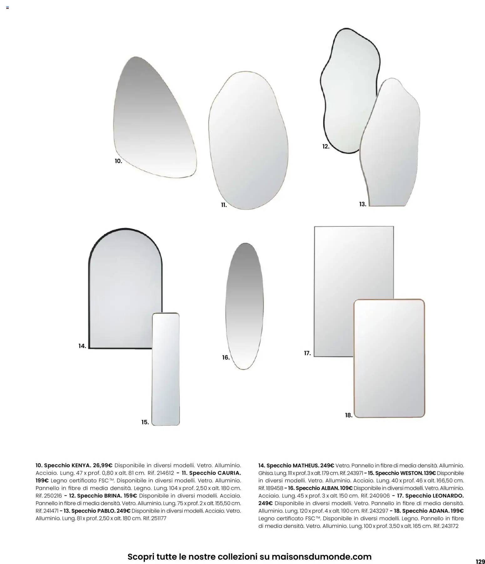 Volantino Maisons du Monde del 12.02.2026 | Pagina: 129 | Prodotti: Specchio