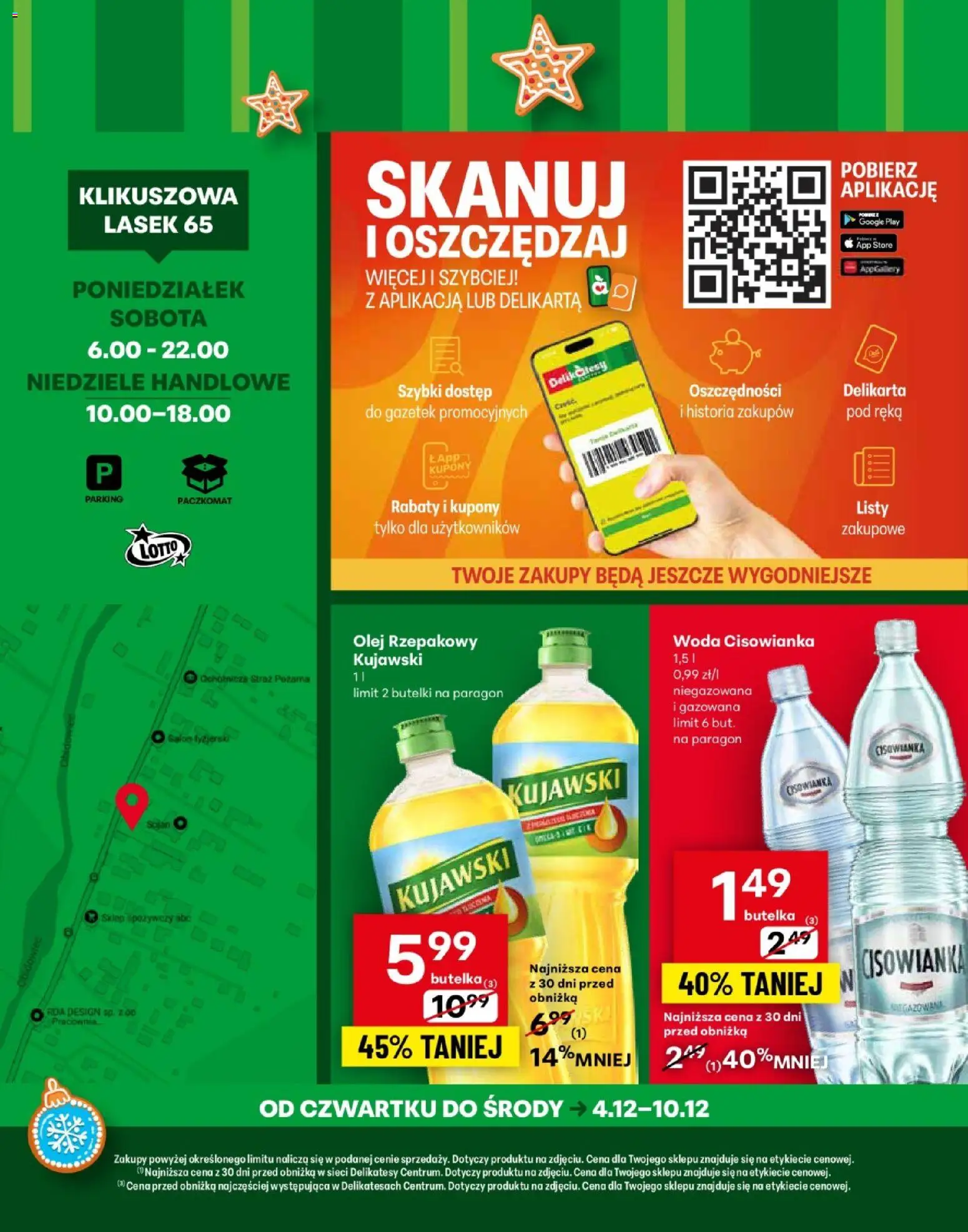 Delikatesy Centrum Gazetka - Klikuszowa Otwarcie od 04.12.2025 | Strona: 4 | Produkty: Olej rzepakowy, Delikatesy, Olej, Woda