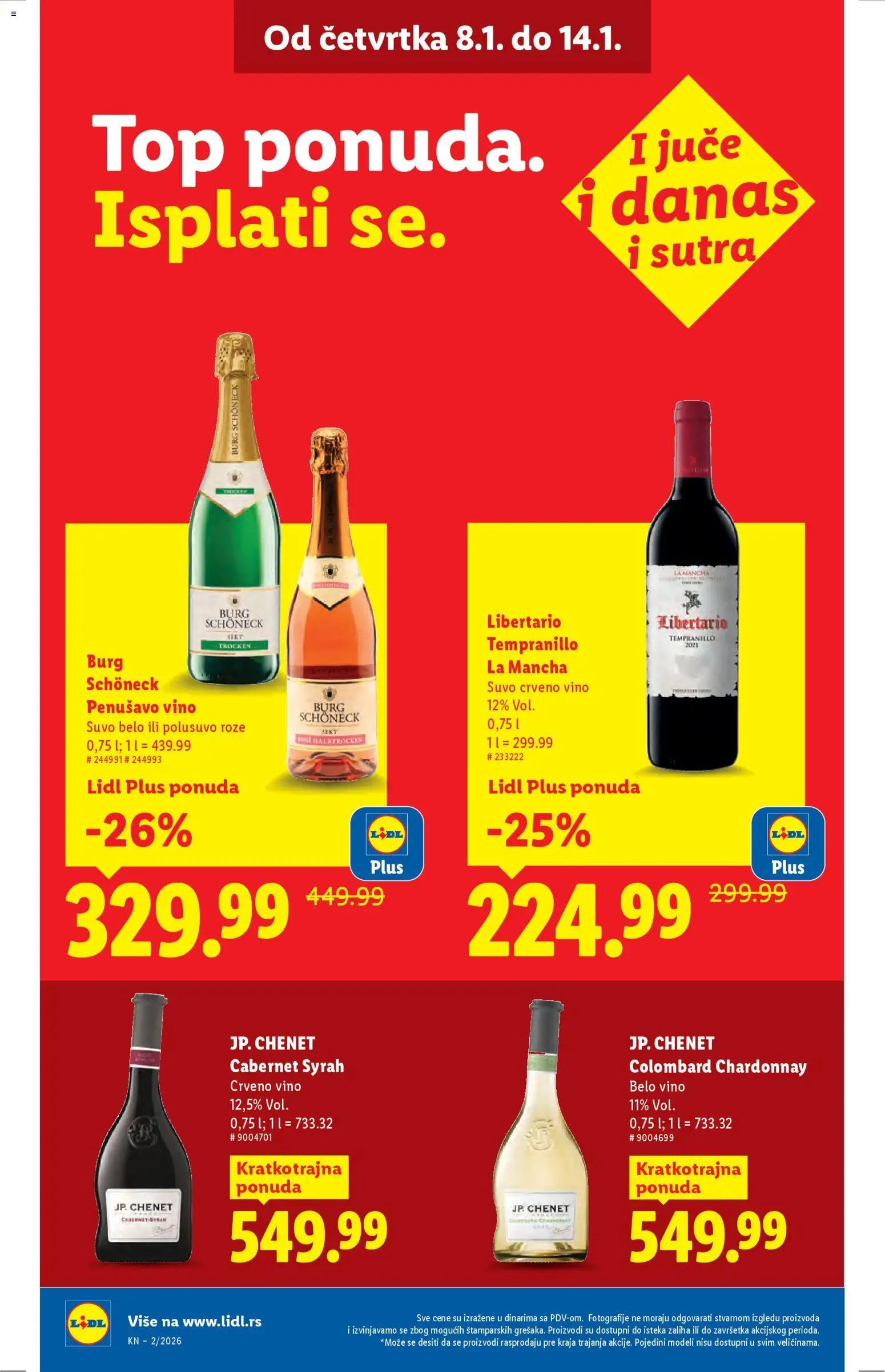 Lidl katalog - važi od 08.01.2026 | Strana: 24 | Proizvode: Chardonnay, Crveno vino, Belo vino, Vino