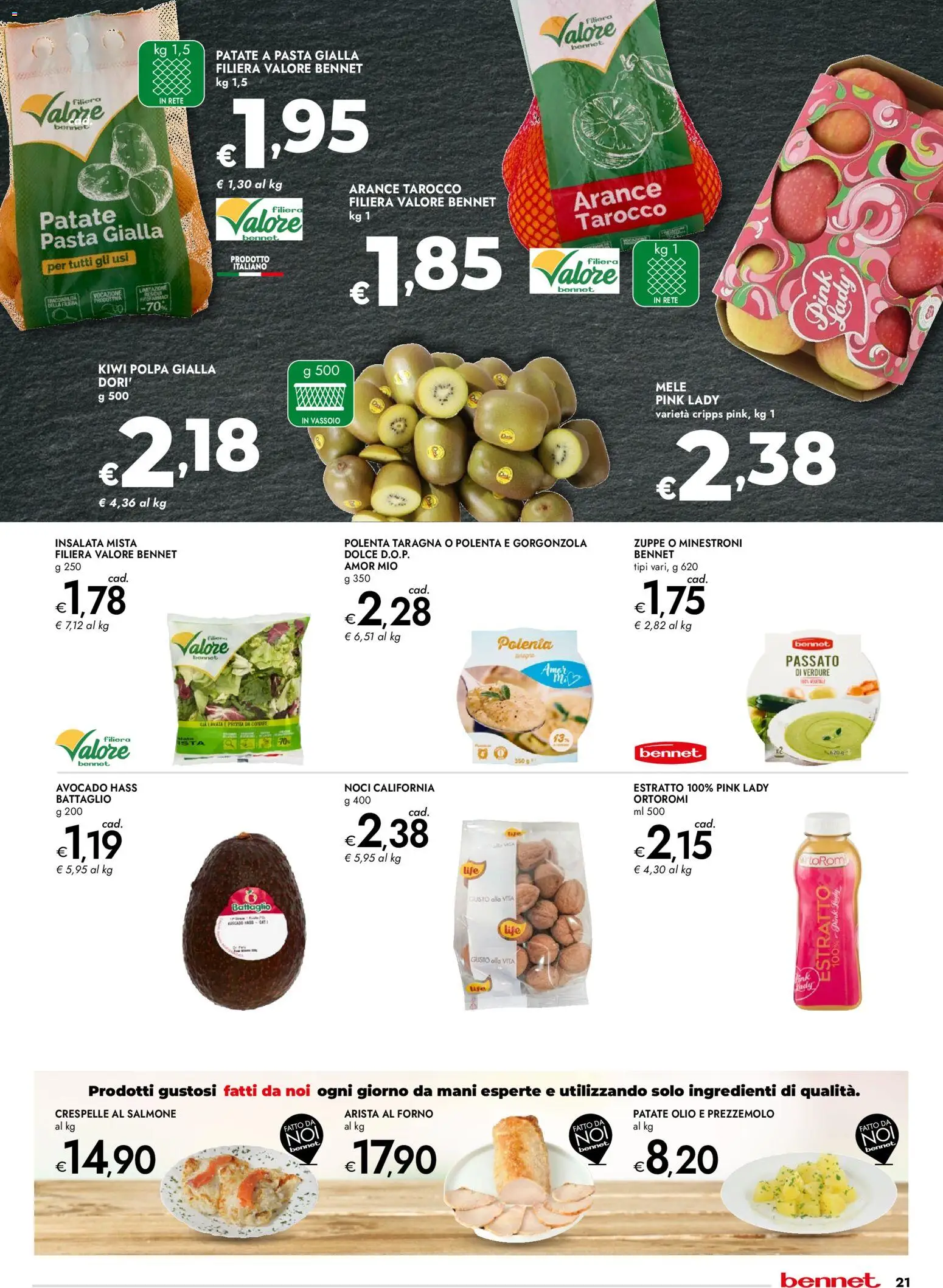 Volantino bennet del 02.01.2026 | Pagina: 21 | Prodotti: Insalata, Avocado, Noci, Forno