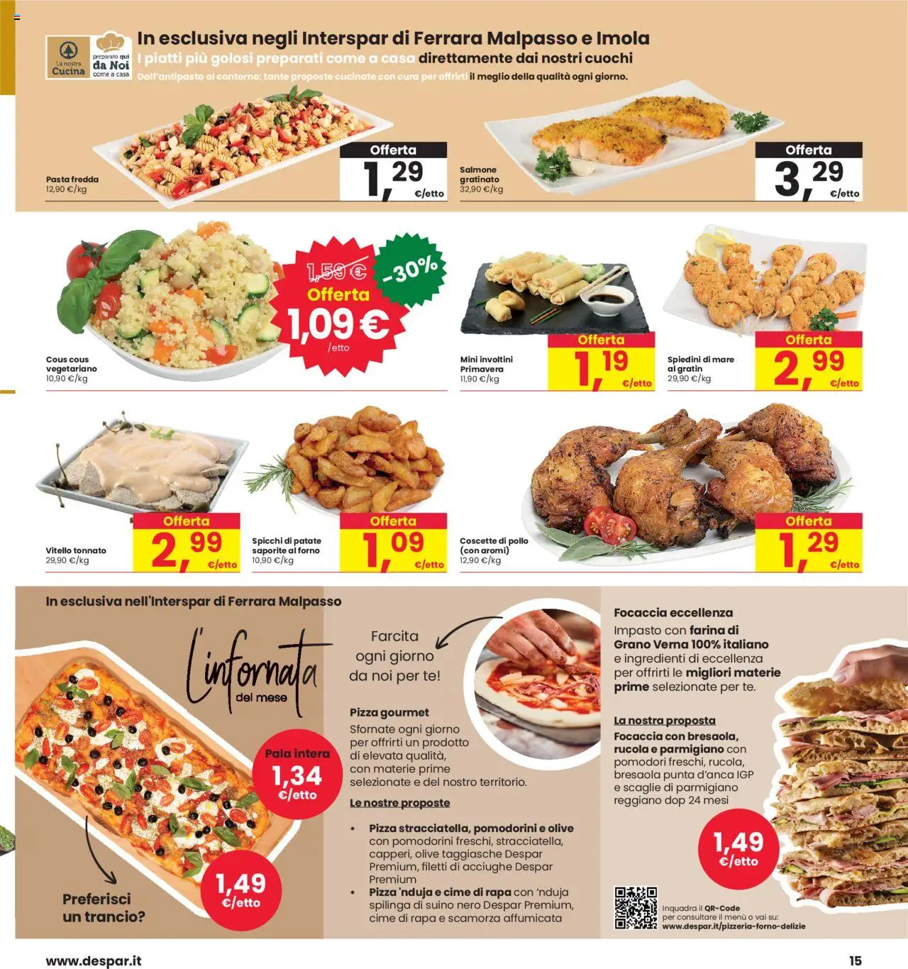 Volantino Interspar del 05.06.2025 | Pagina: 15 | Prodotti: Pizza, Salmone, Cous cous, Forno