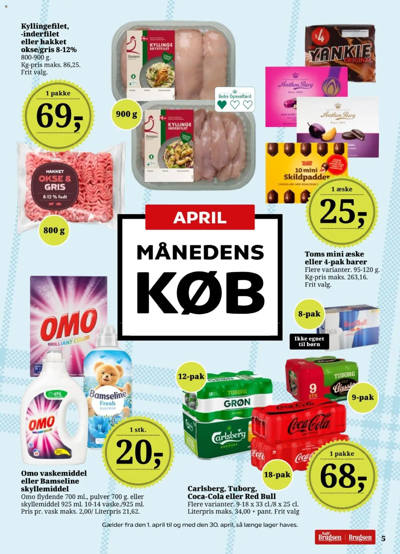 Dagli'Brugsen tilbudsavis – gyldig fra 02.04.2026 | Side: 5 | Produkter: Chokolade, Coca Cola, Skyllemiddel, Cola