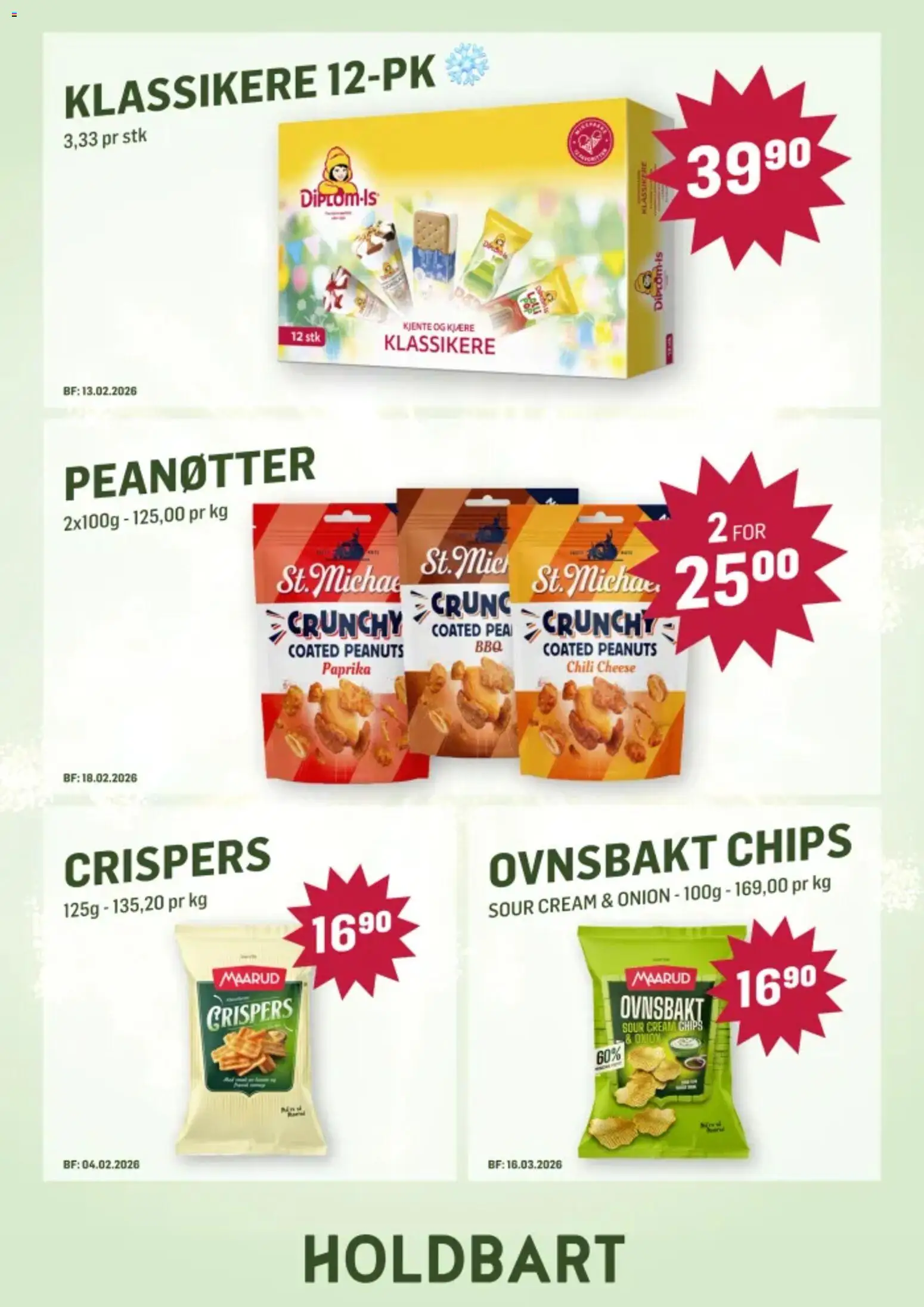 {H1} | Side: 7 | Produkter: Desk, Paprika, Peanøtter