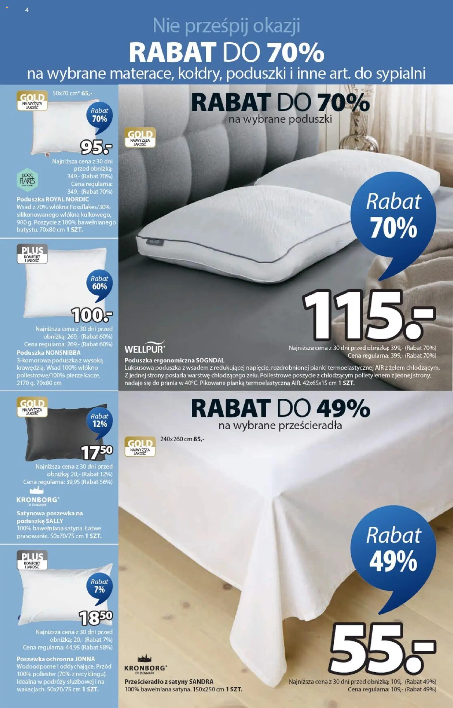 JYSK Gazetka od 14.01.2026 | Strona: 4 | Produkty: Poduszka, Pianki