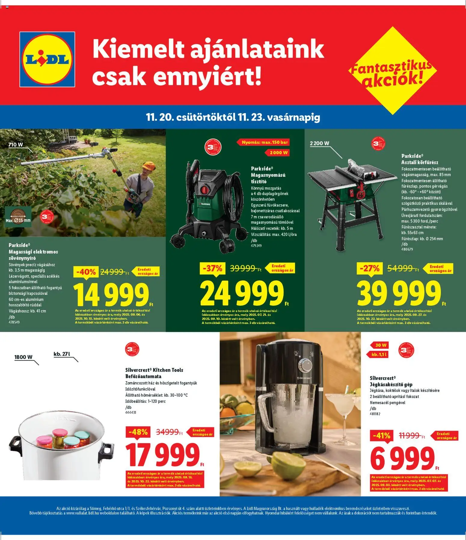 Lidl akciós ujság - amely érvényes a következő dátumtól: 20.11.2025 | Oldal: 4 | Termékek: Parkside, Hosszabbító, Körfűrész, Asztali körfűrész