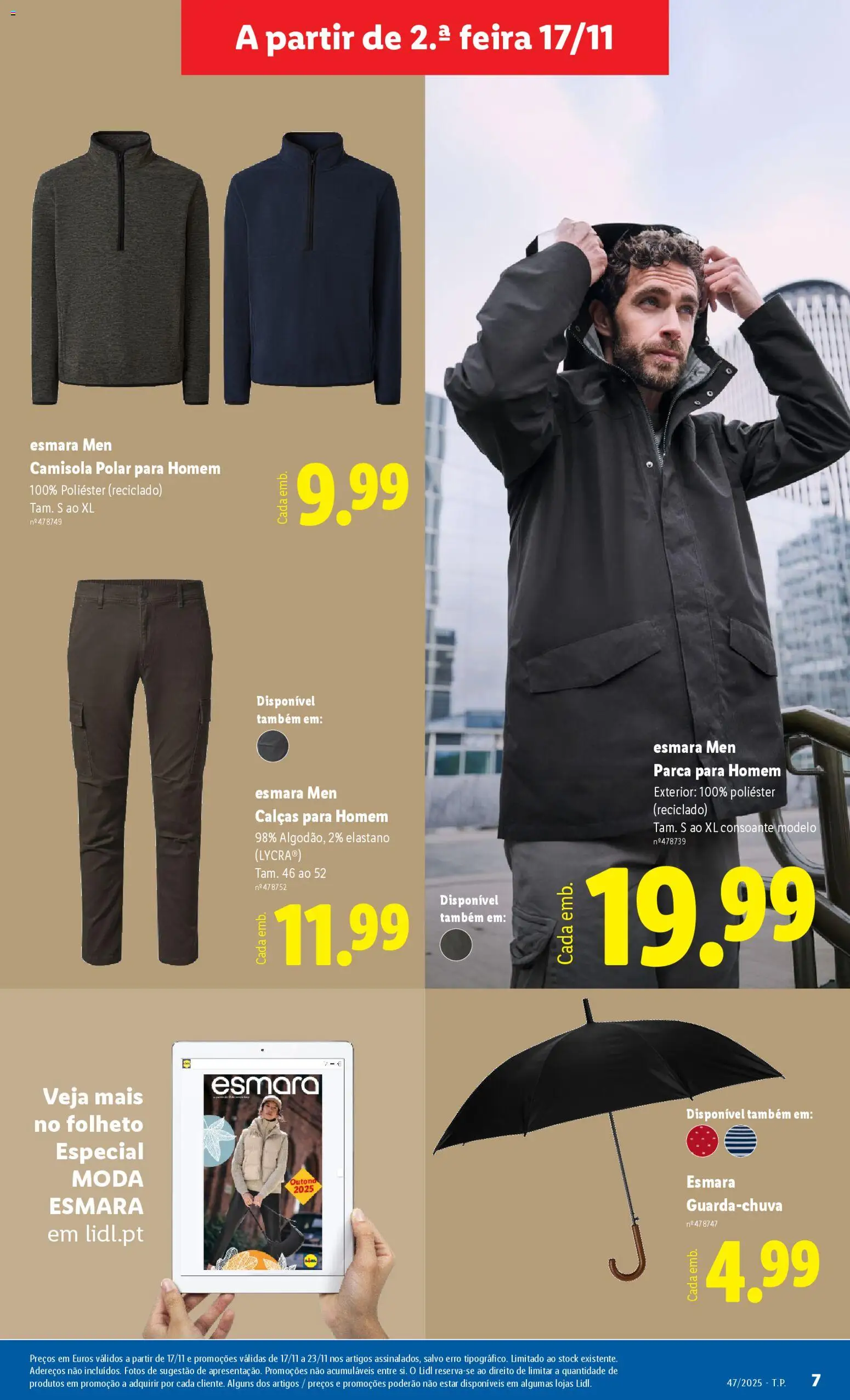 Lidl Black Friday │ válido de 17.11.2025 | Página: 7 | Produtos: Guarda-chuva, Calças, Camisola