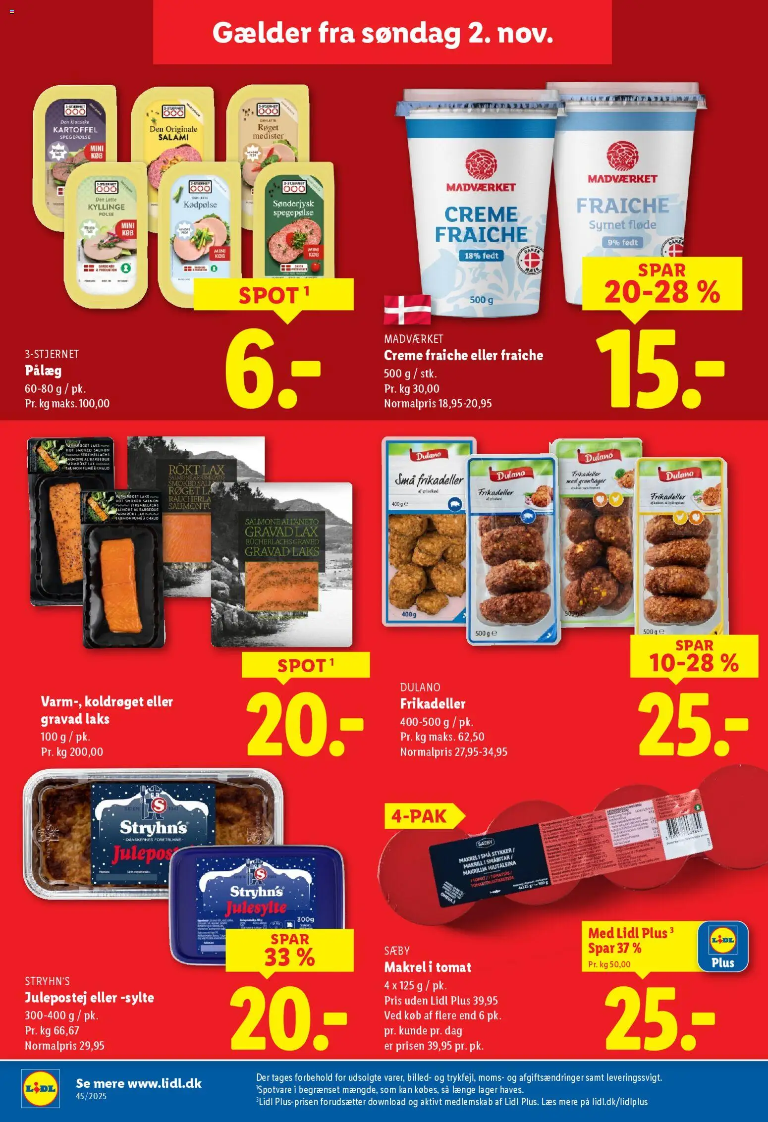 Lidl tilbudsavis – gyldig fra 02.11.2025 | Side: 6 | Produkter: Creme fraiche, Makrel, Frikadeller, Søm