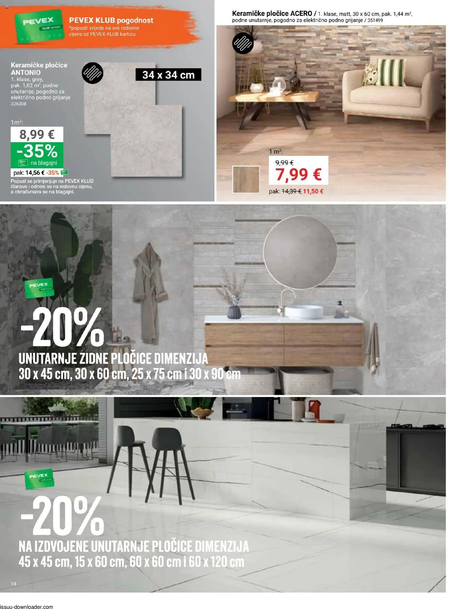 Pevex katalog | vrijedi od 08.01.2026 | Stranica: 14 | Proizvodi: Pločice