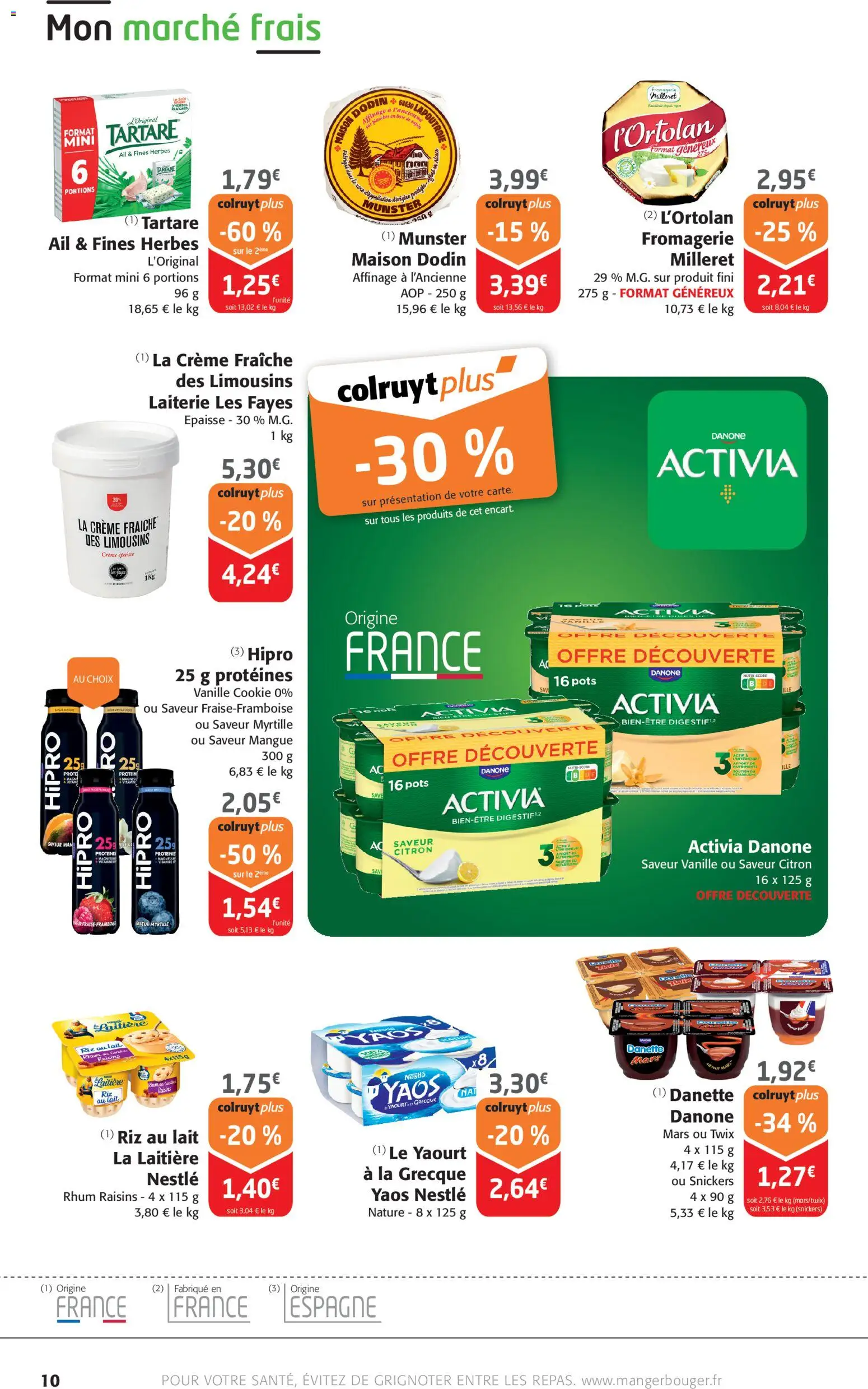 {H1} | Page: 10 | Produits: Citron, Mangue, Crème fraiche, Crème