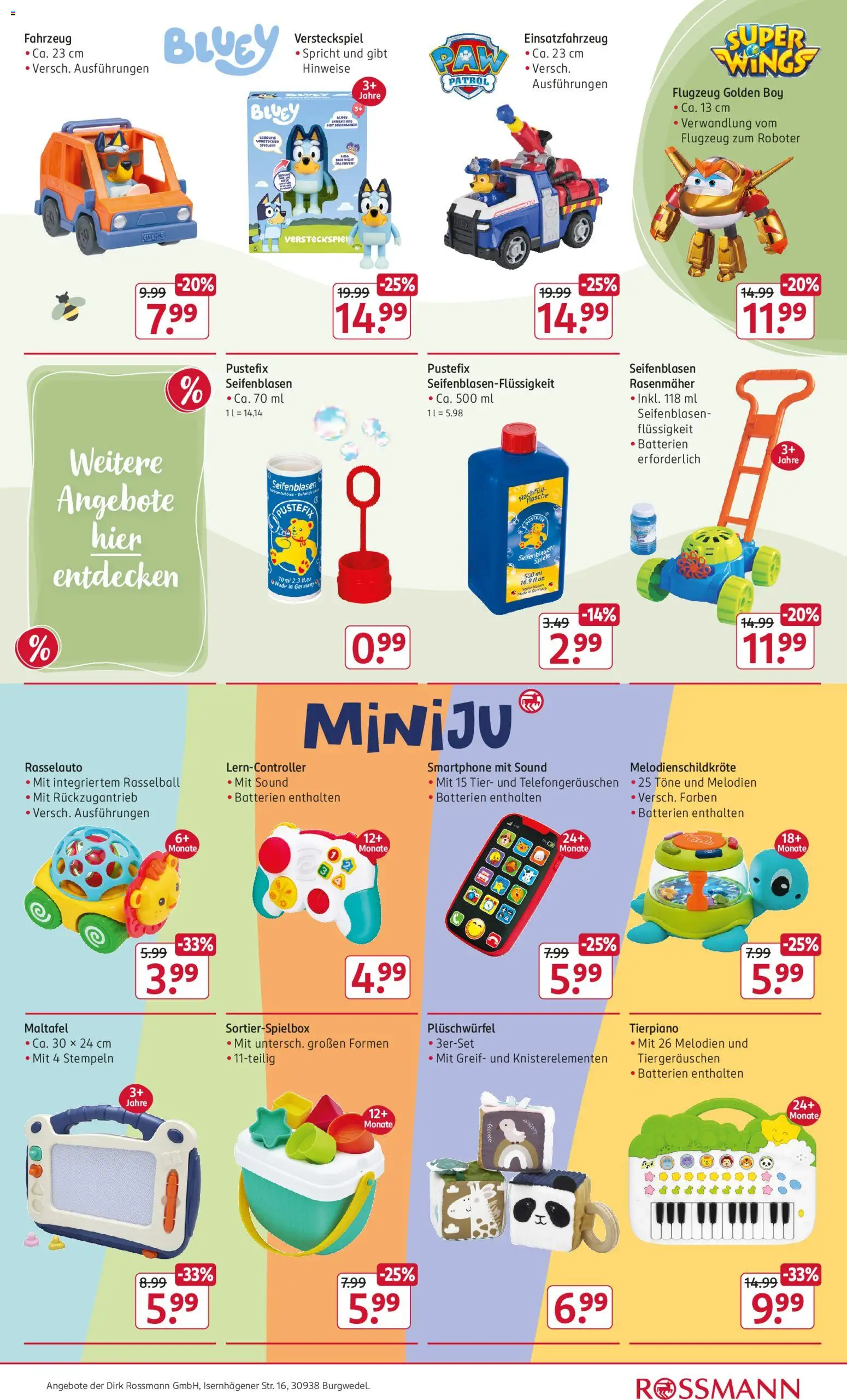 Rossmann Spiel & Spaß Angebote – gültig ab 23.03.2026 | Seite: 11 | Produkte: Roboter, Rasenmäher, Batterien, Box