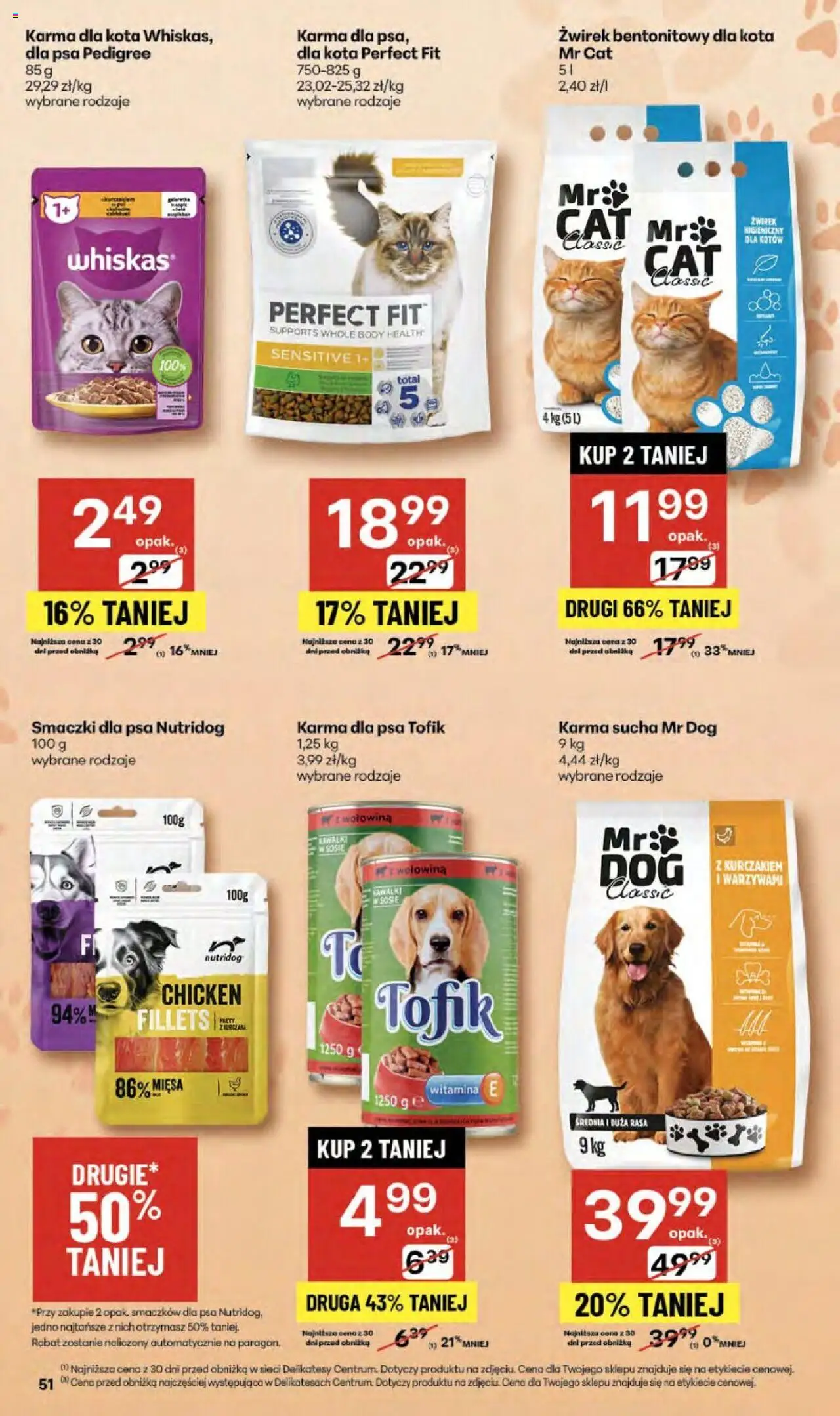 Delikatesy Centrum Gazetka od 18.09.2025 | Strona: 51 | Produkty: Delikatesy, Pedigree, Karma dla kota, Wołowina