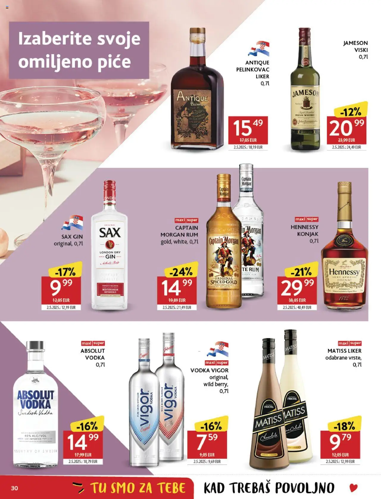 Konzum katalog | vrijedi od 15.10.2025 | Stranica: 30 | Proizvodi: Pelinkovac, Jameson, Viski, Liker