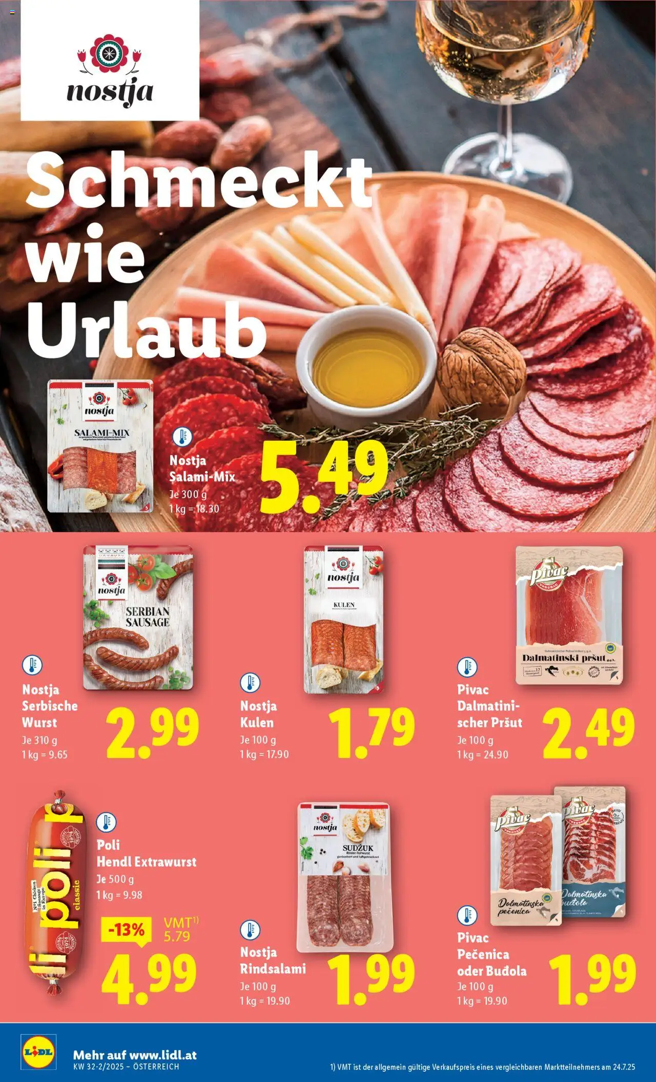 Lidl Flugblatt - Altenmarkt im Pongau, St. Johann im Pongau, Zell am See gültig ab 07.08.2025 | Seite: 14 | Produkte: Wurst